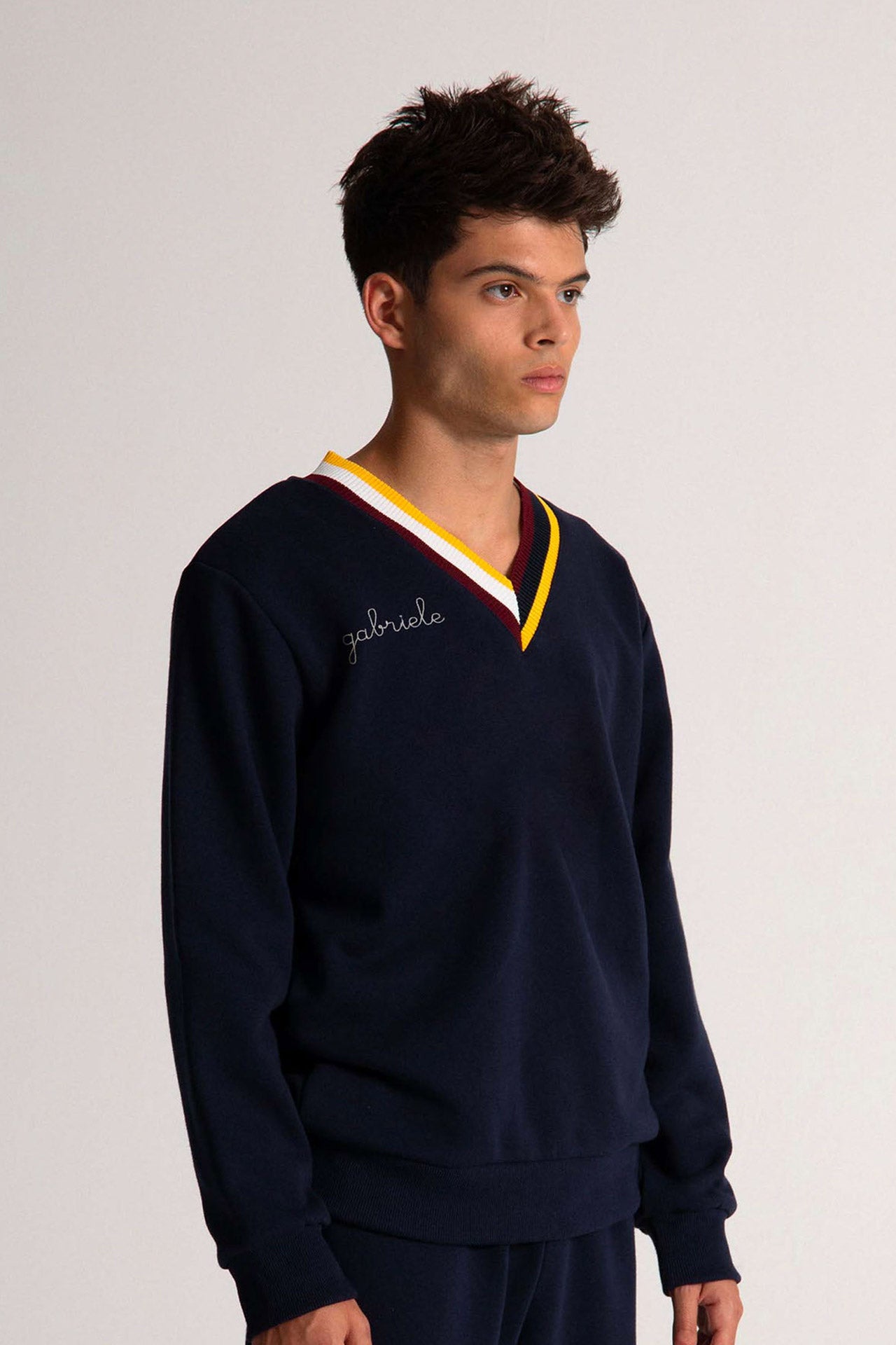 Monash V-Neck - Prussia Blue