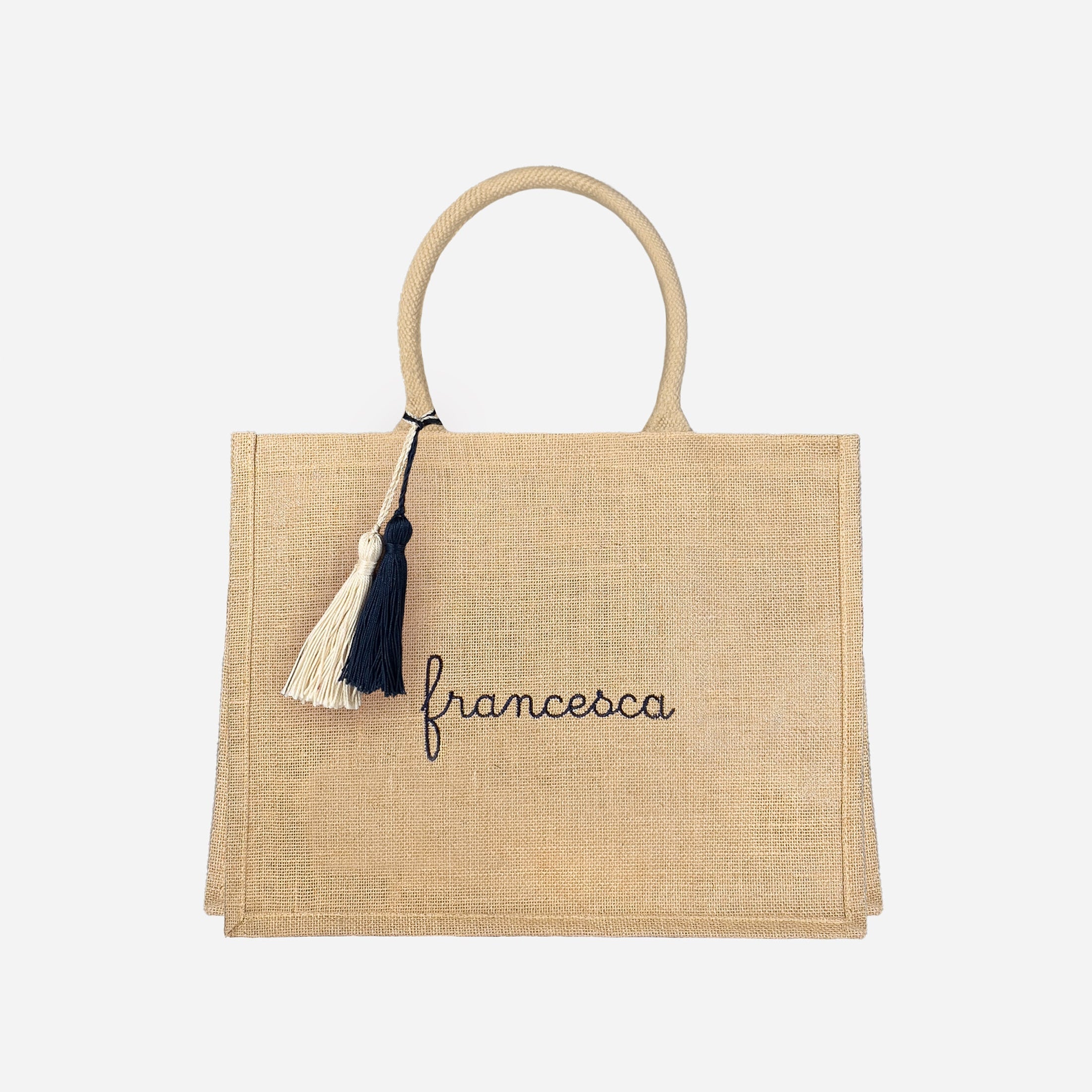 Borsa Shopper In Iuta Con Fodera In PVC – Tote Bag Riutilizzabile Ecologica Per Spiaggia E Spesa