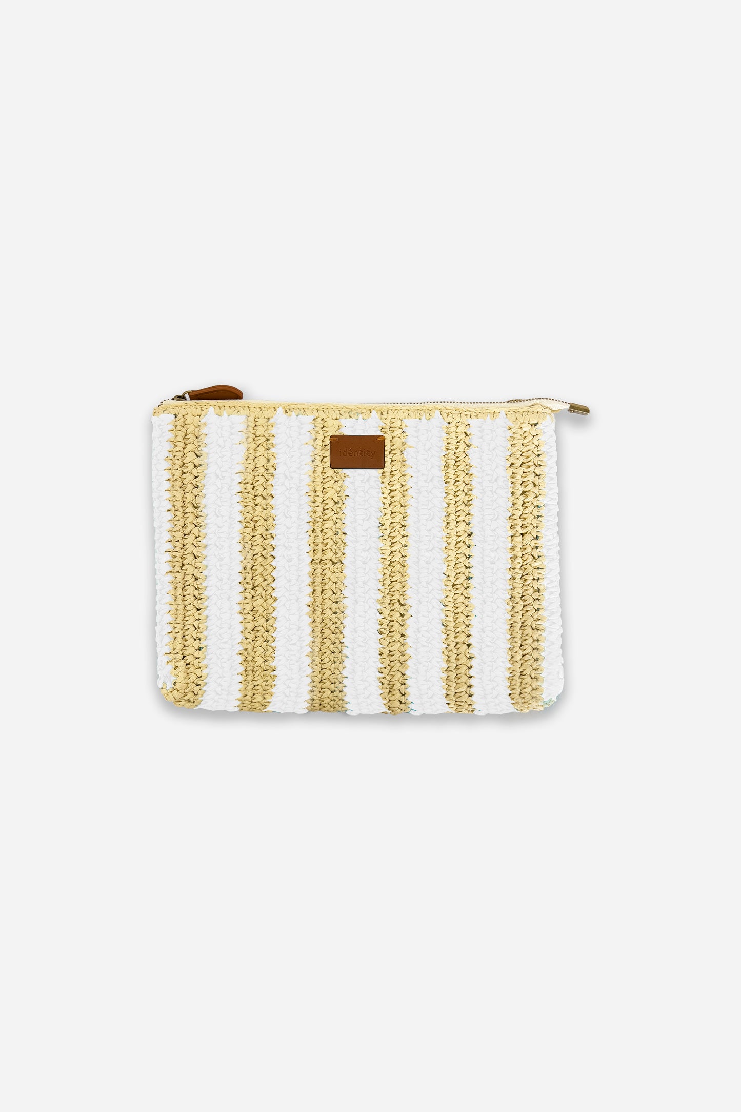 Pouch Bag in Rafia - Righe Bianche
