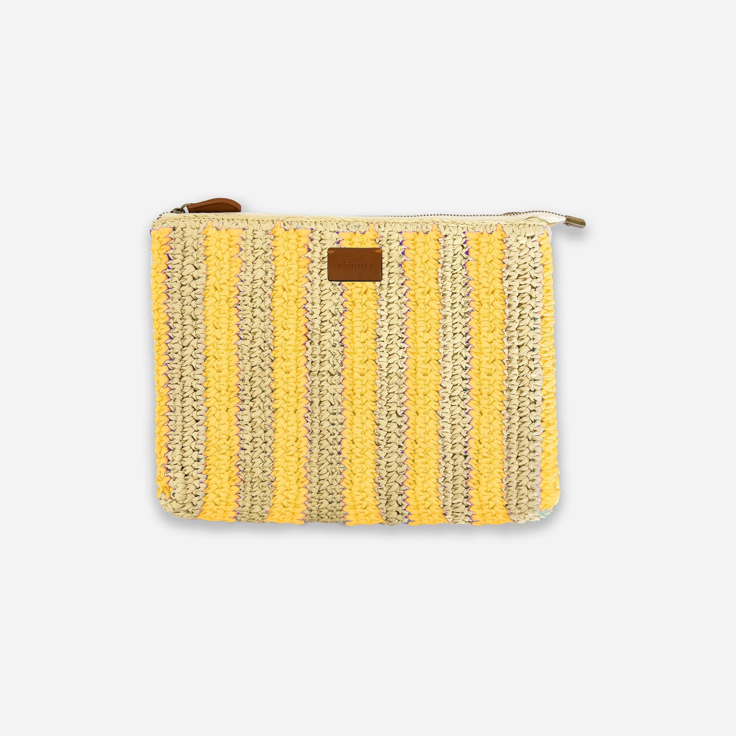 Pouch Bag in Rafia - Righe Gialle