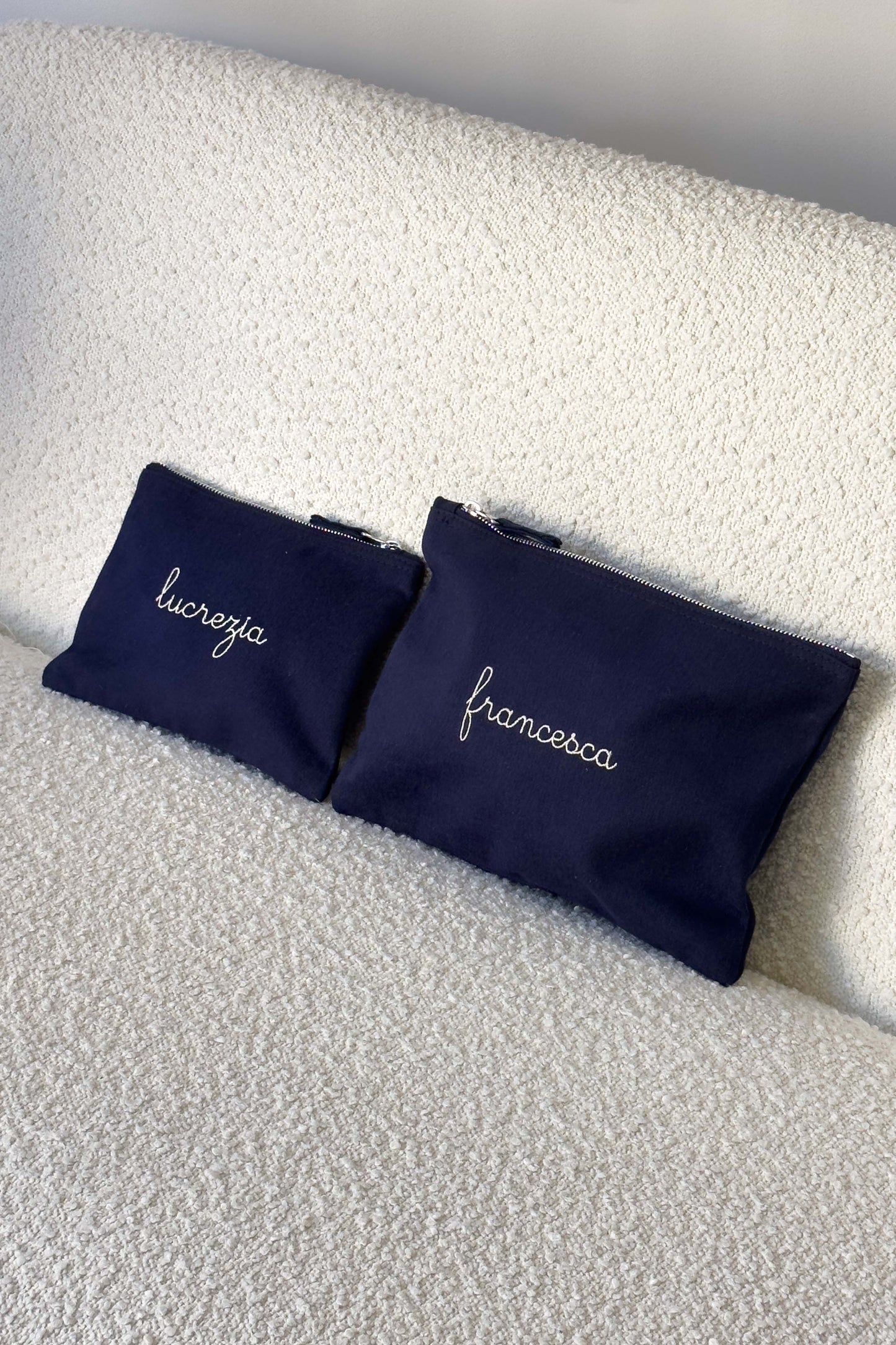 Maxi Pouch Bag in Cotone - Blu navy