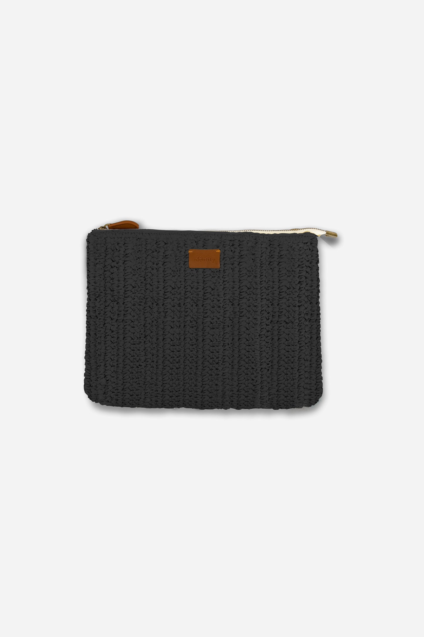 Pouch Bag in Rafia - Nero