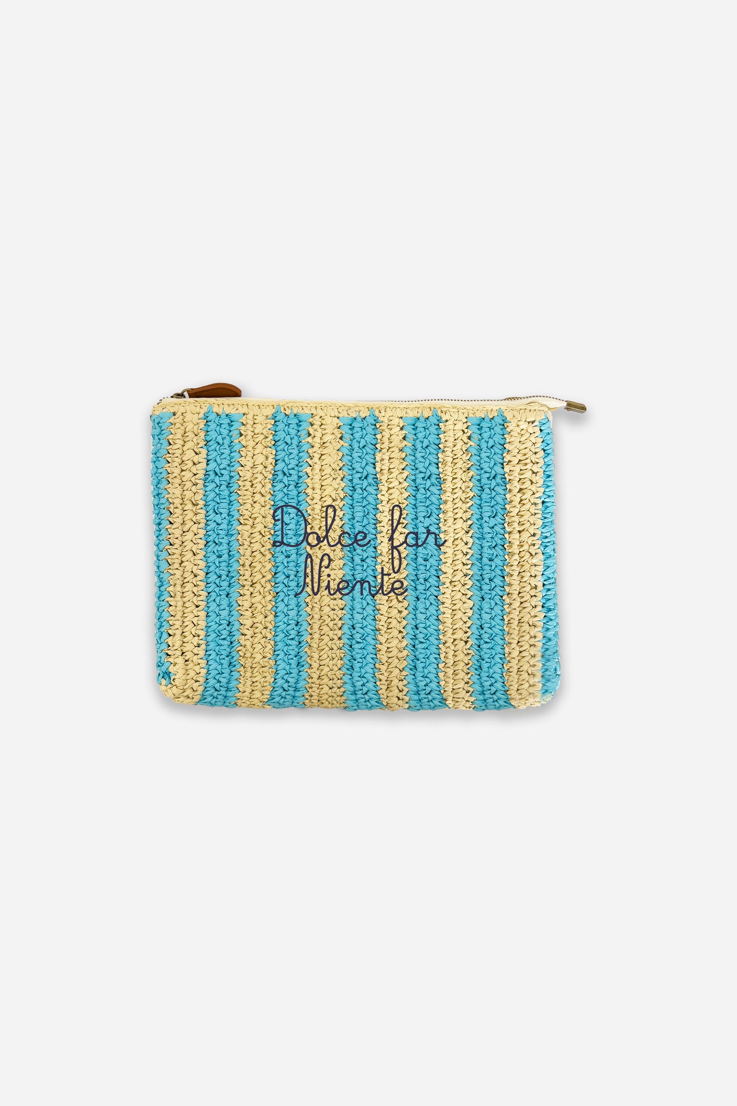 Pouch Bag in Rafia Azzurro - Dolce far Niente