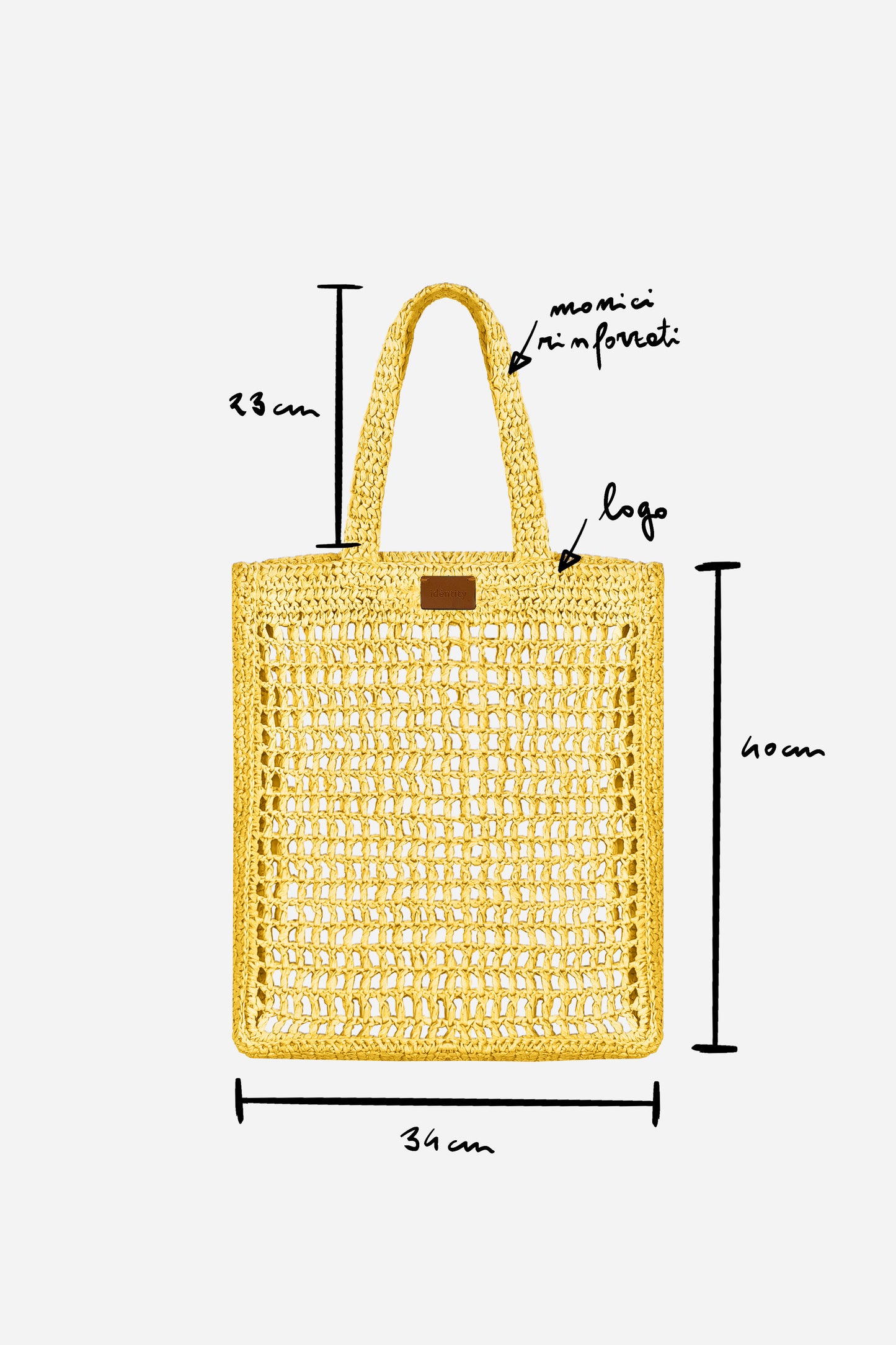 Borsa Tote in Rafia - Giallo