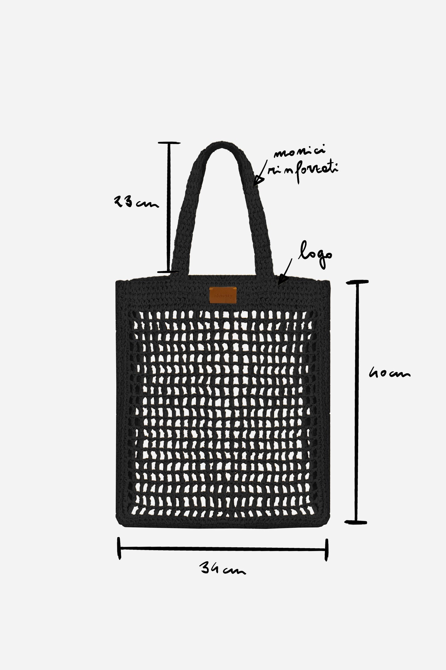 Borsa Tote in Rafia - Nero