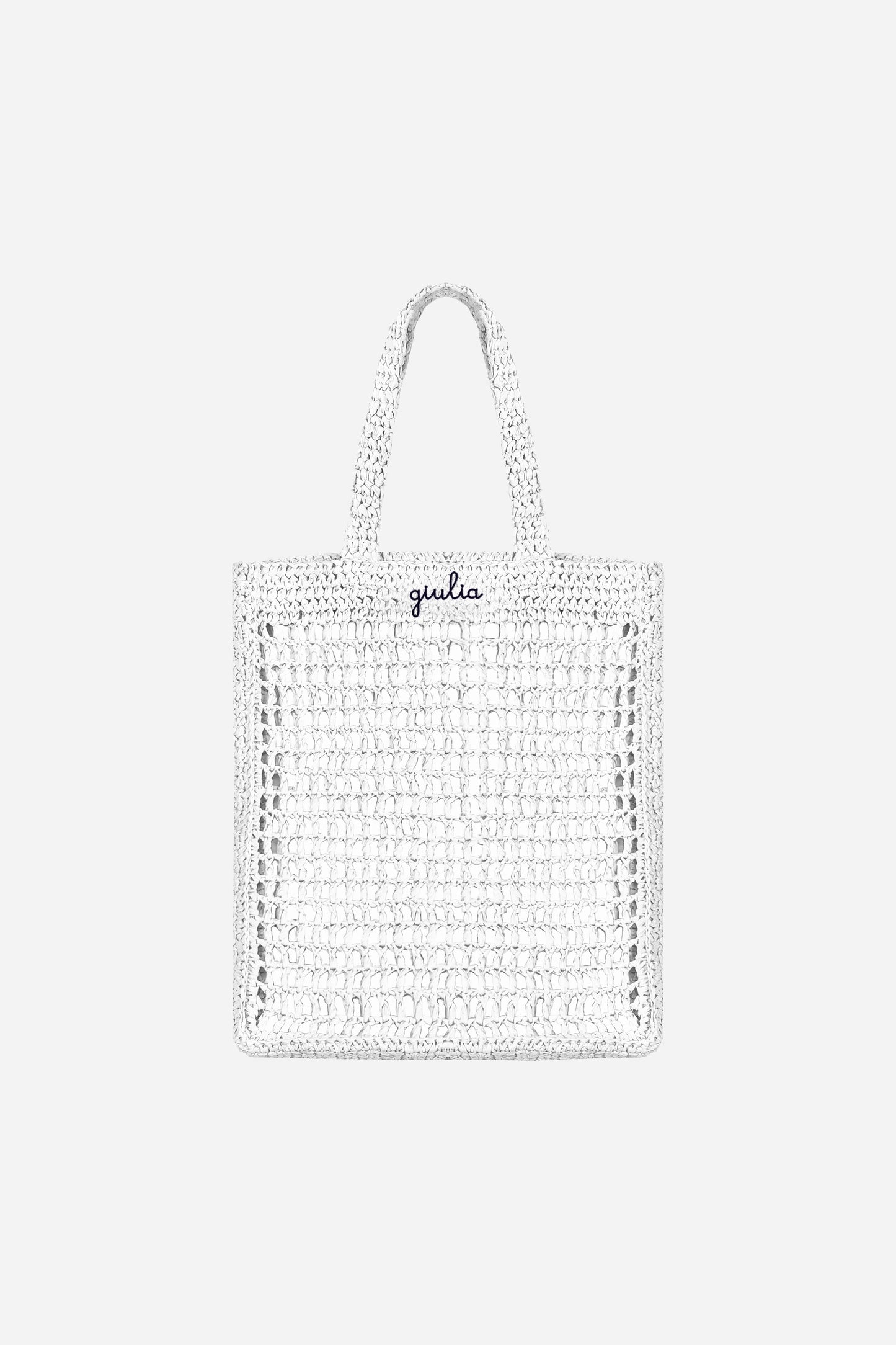 Borsa Tote in Rafia - Bianco