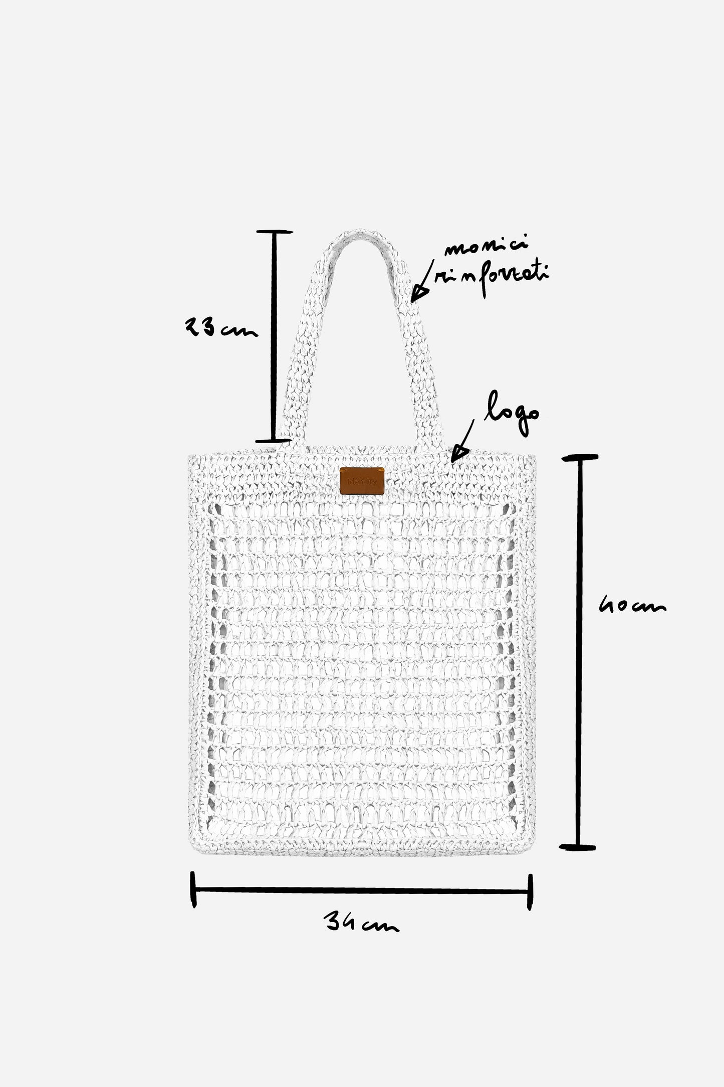 Borsa Tote in Rafia - Bianco