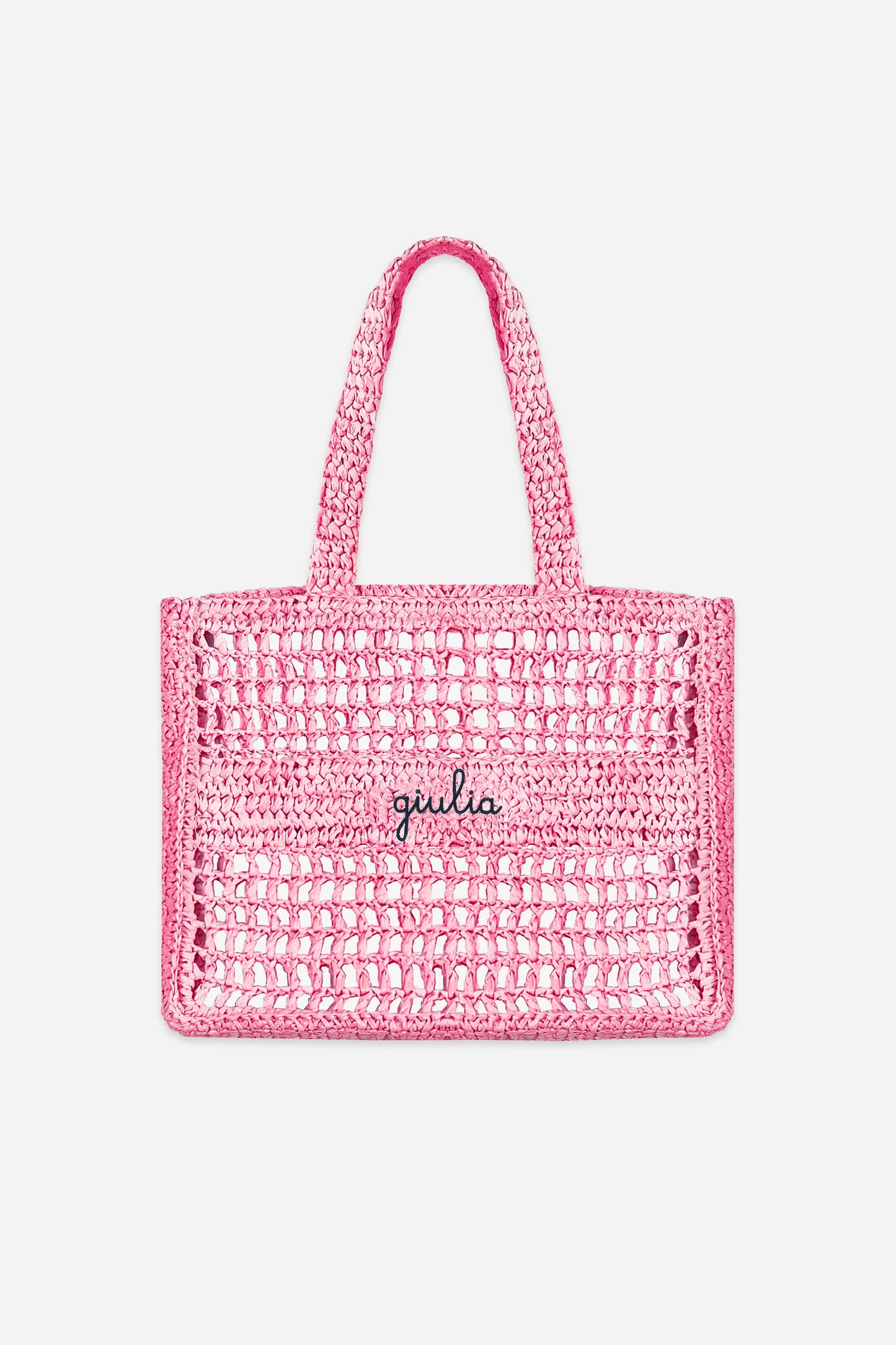 Borsa a Spalla in Rafia - Rosa