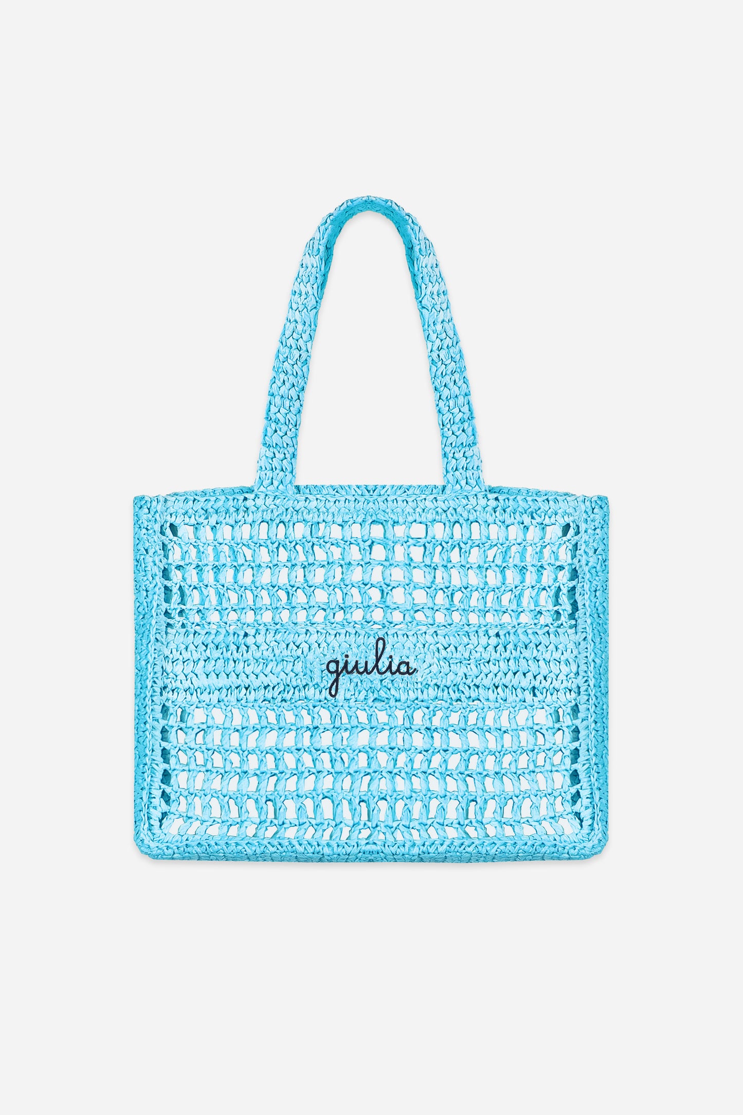 Borsa a Spalla in Rafia - Azzurro