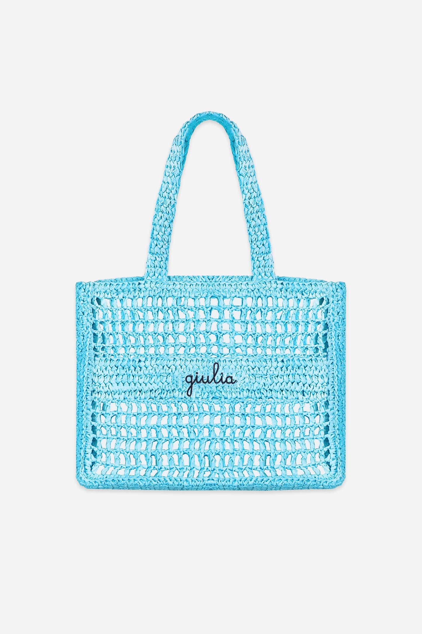 Borsa a Spalla in Rafia - Azzurro