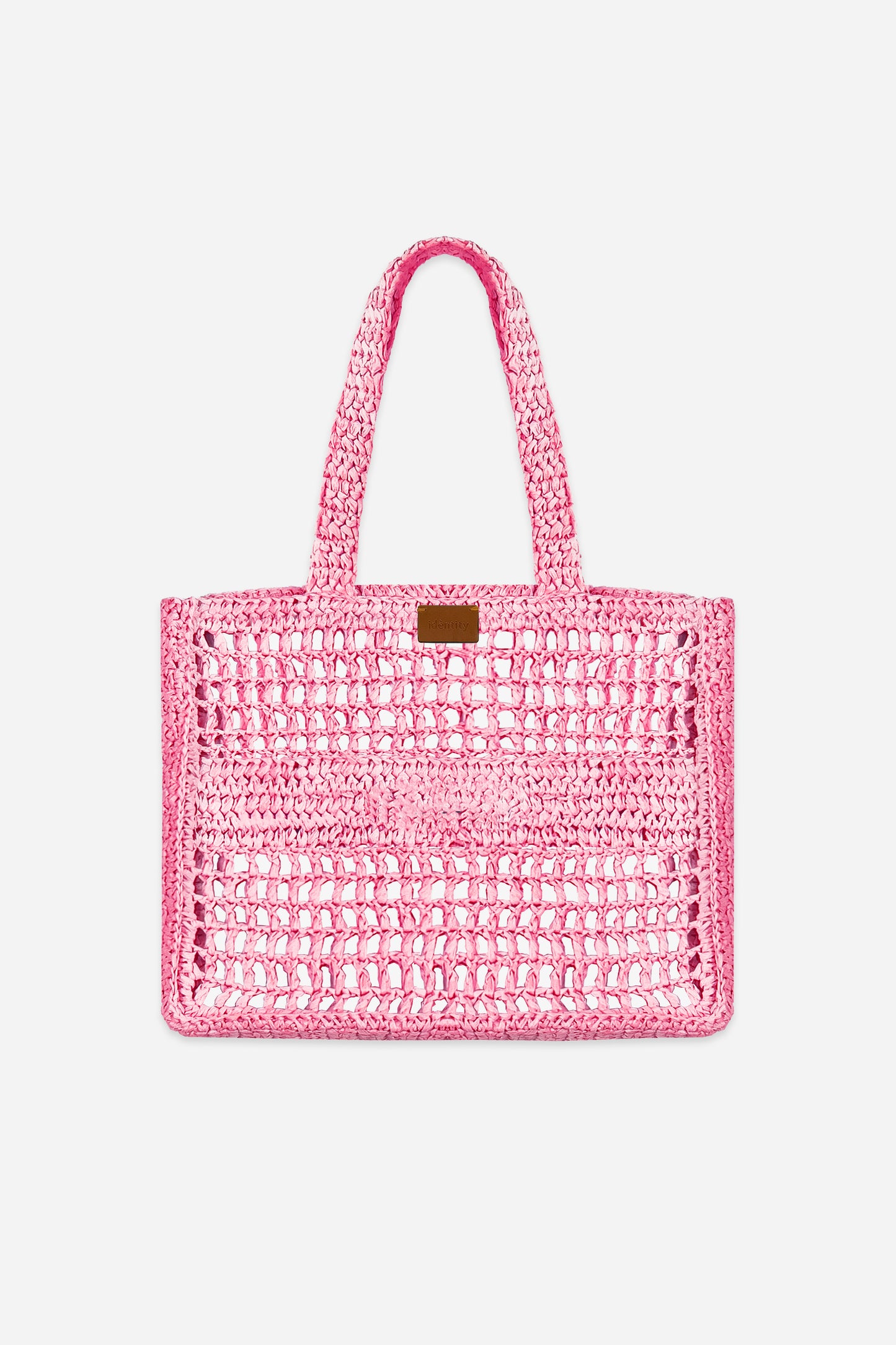 Borsa a Spalla in Rafia - Rosa