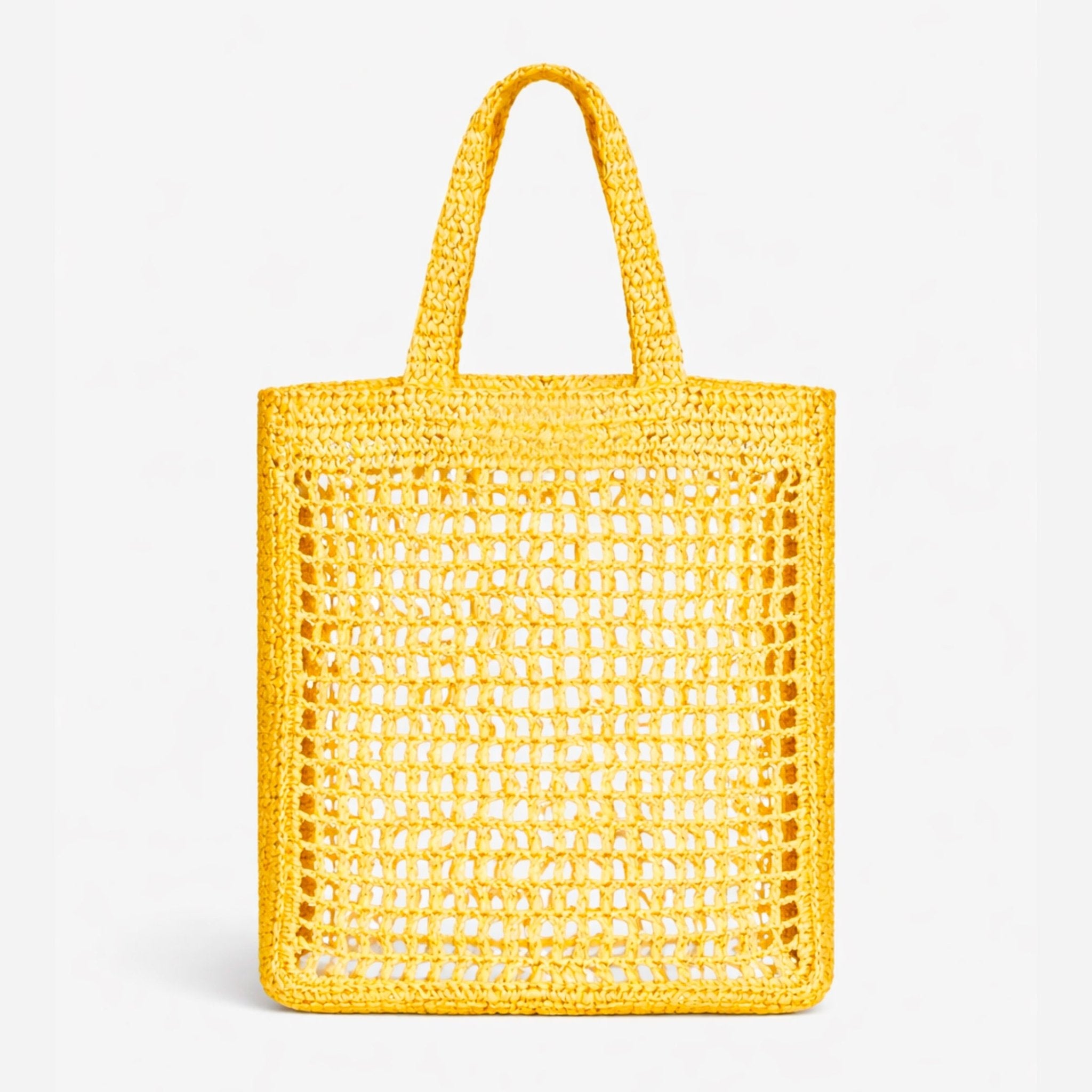 Borsa Tote in Rafia - Giallo - IDENTITY