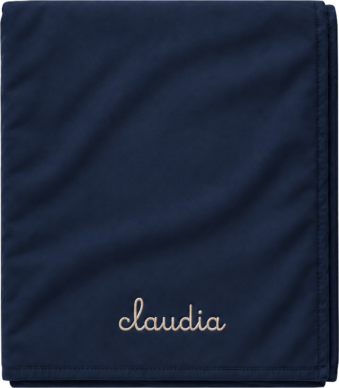 Telo navy ricamato claudia