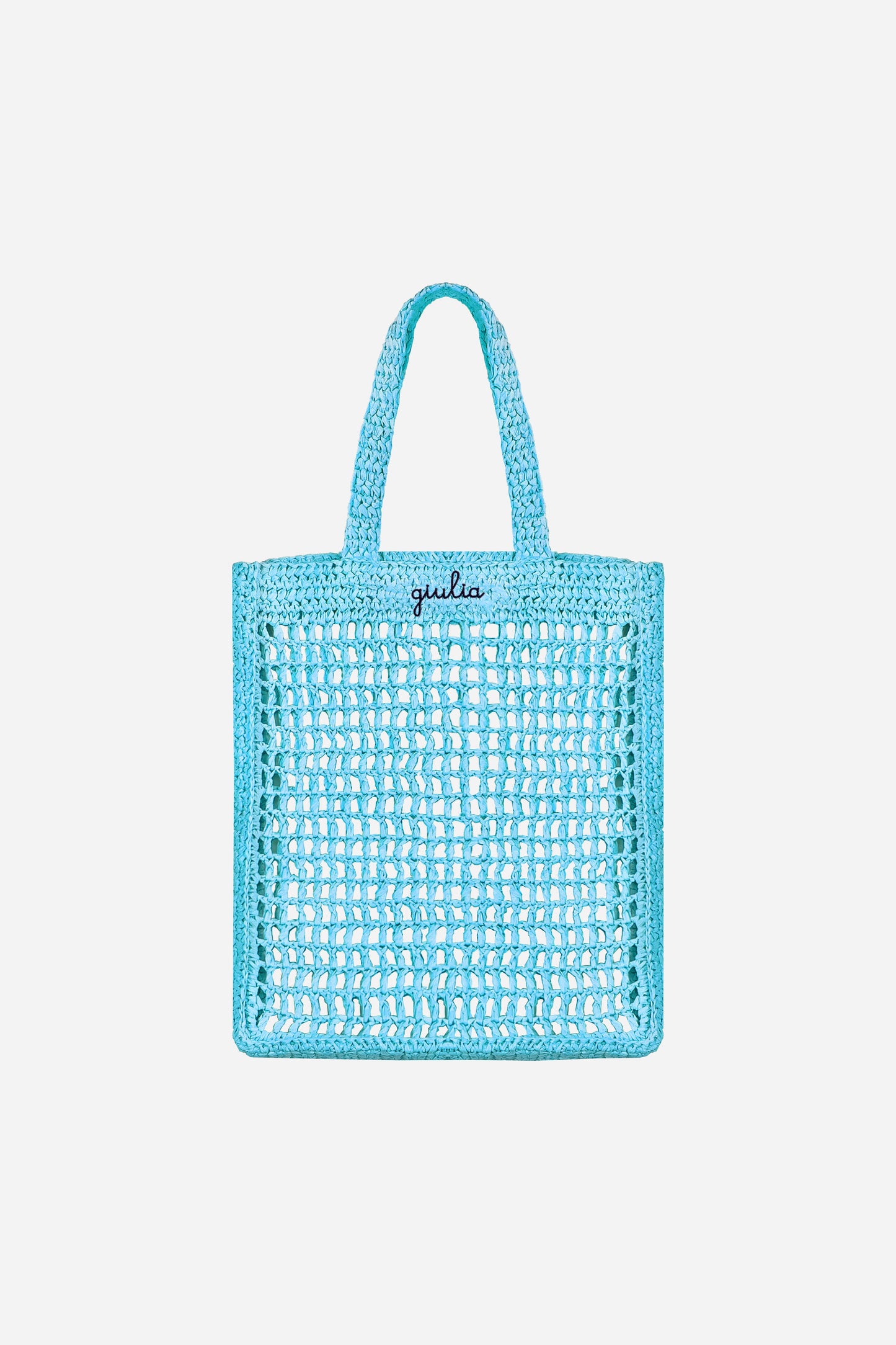 Borsa Tote in Rafia - Azzurro