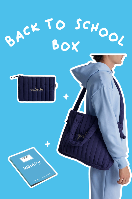 Box Borsa + Pouch - Blu navy