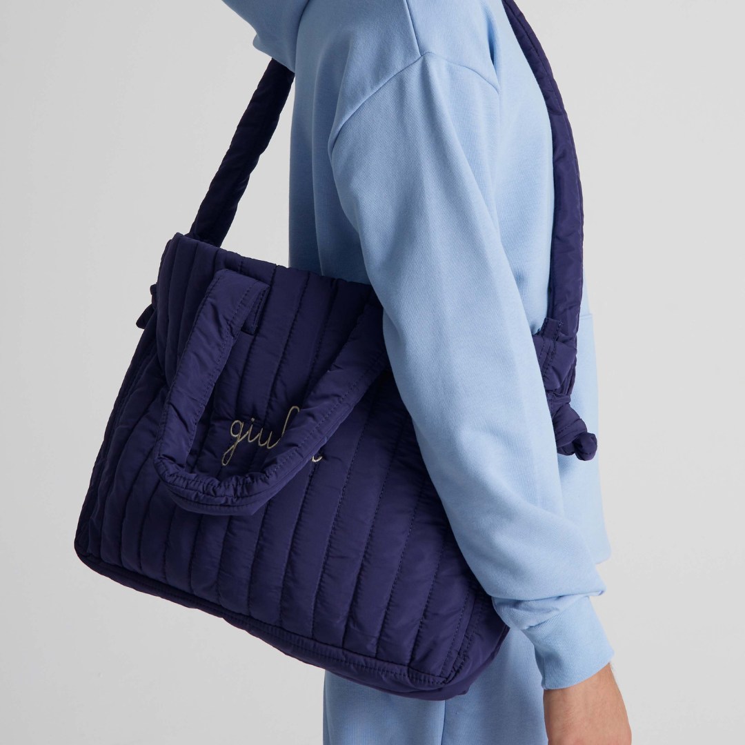 Borsa a Spalla Imbottita - Blu navy