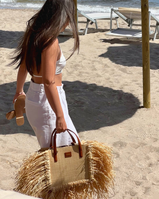 Borsa in Paglia con Frange