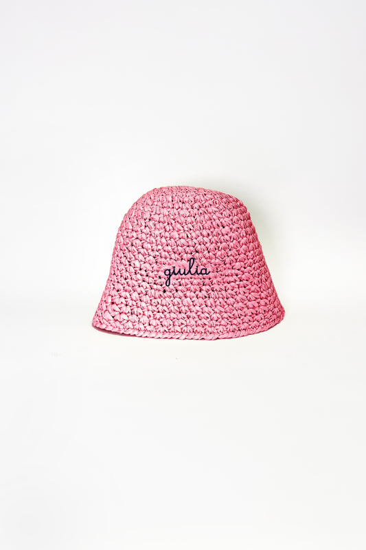 Rafia Bucket Hat - Pink