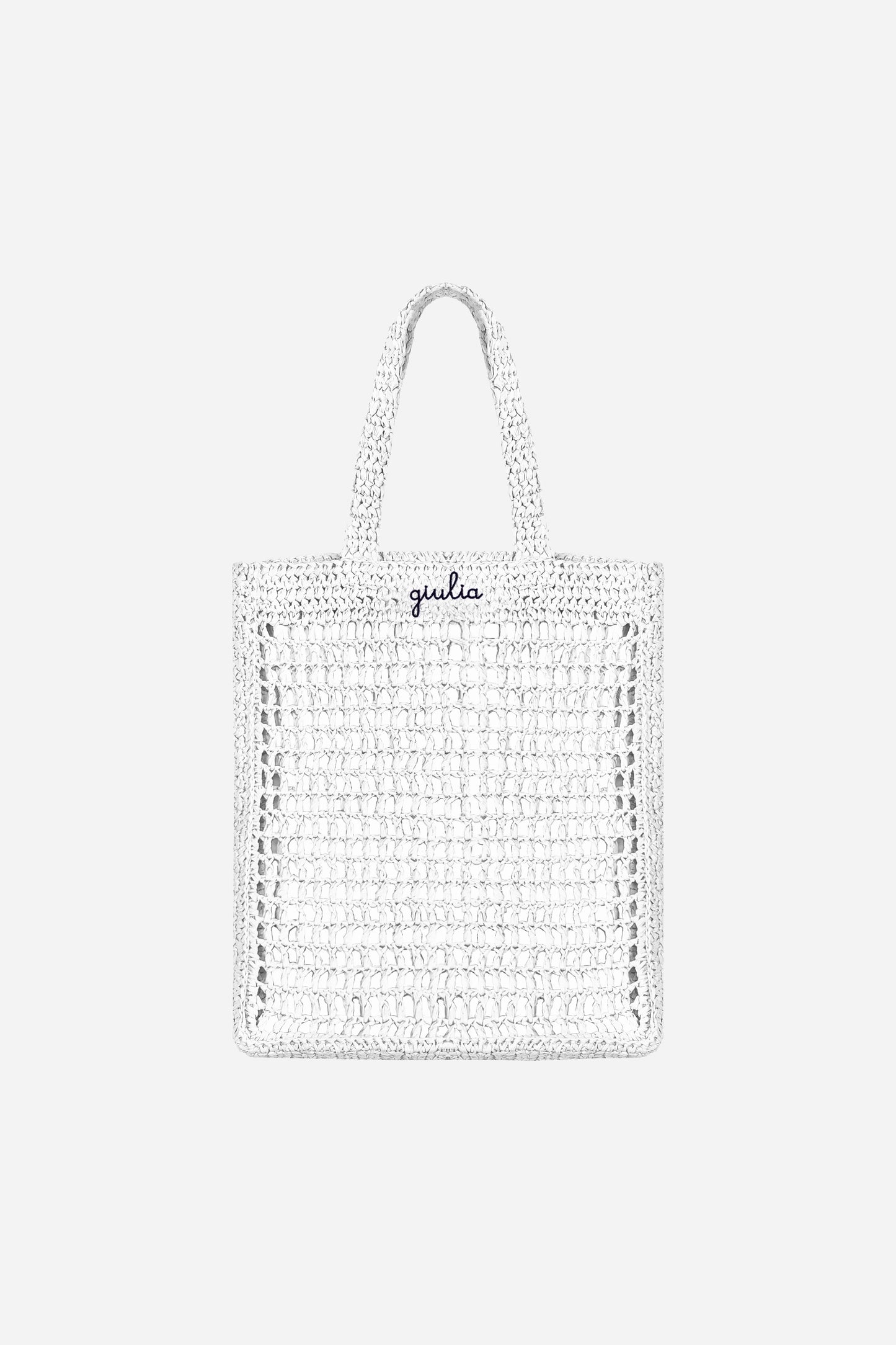 Borsa Tote in Rafia - Bianco