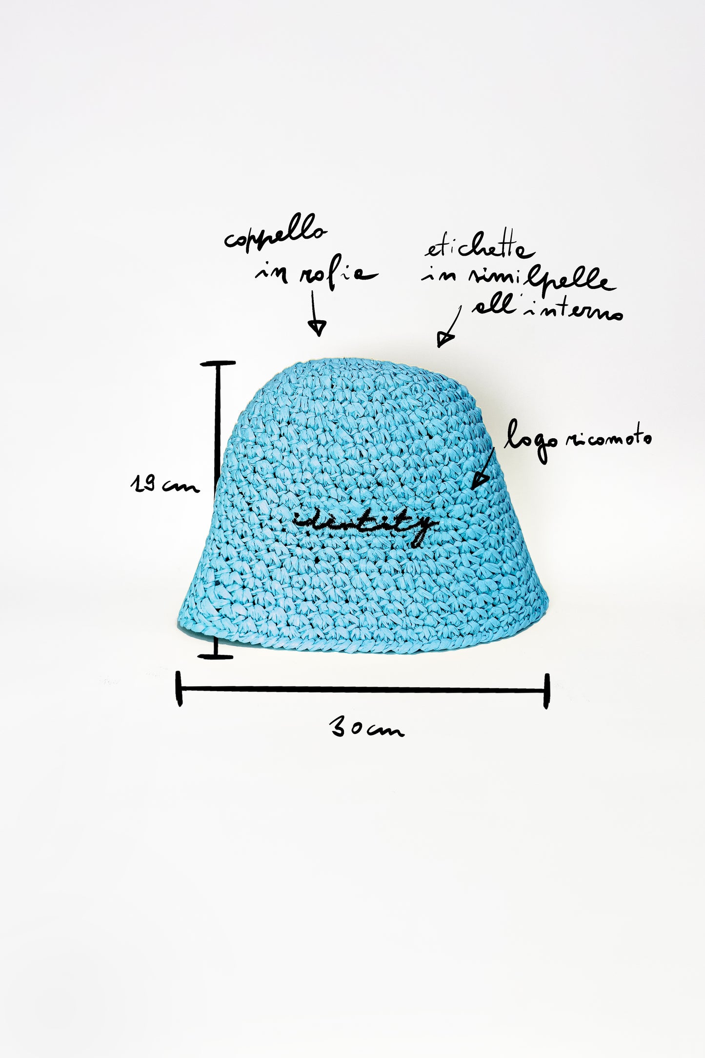 Rafia Bucket Hat - Sky