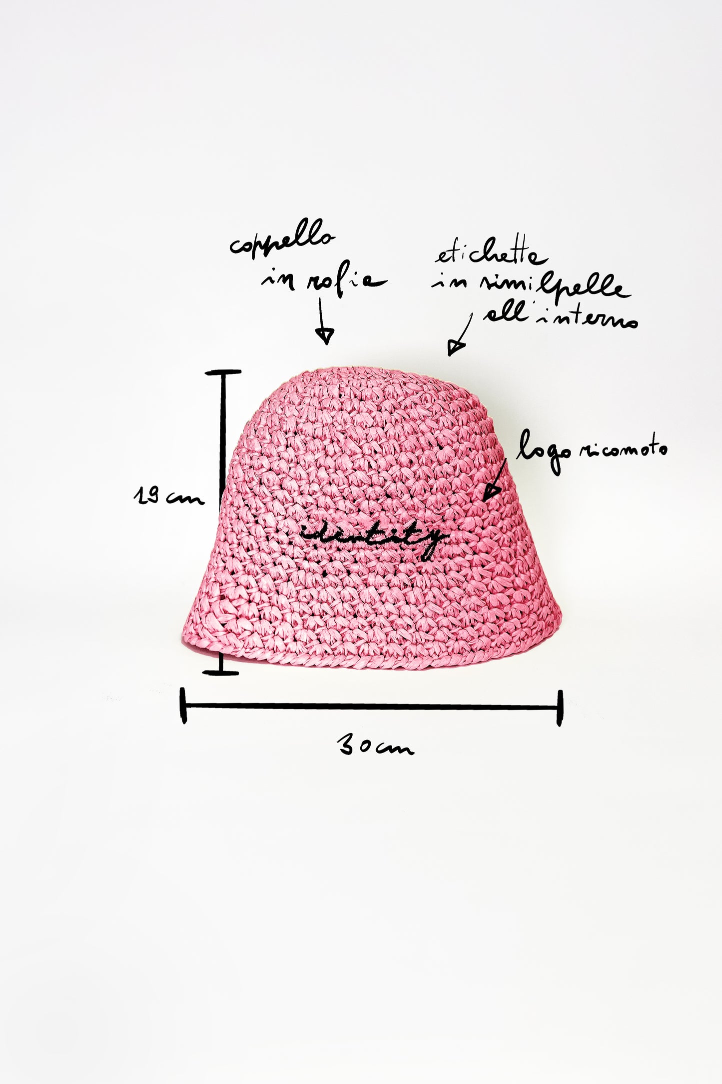 Rafia Bucket Hat - Pink