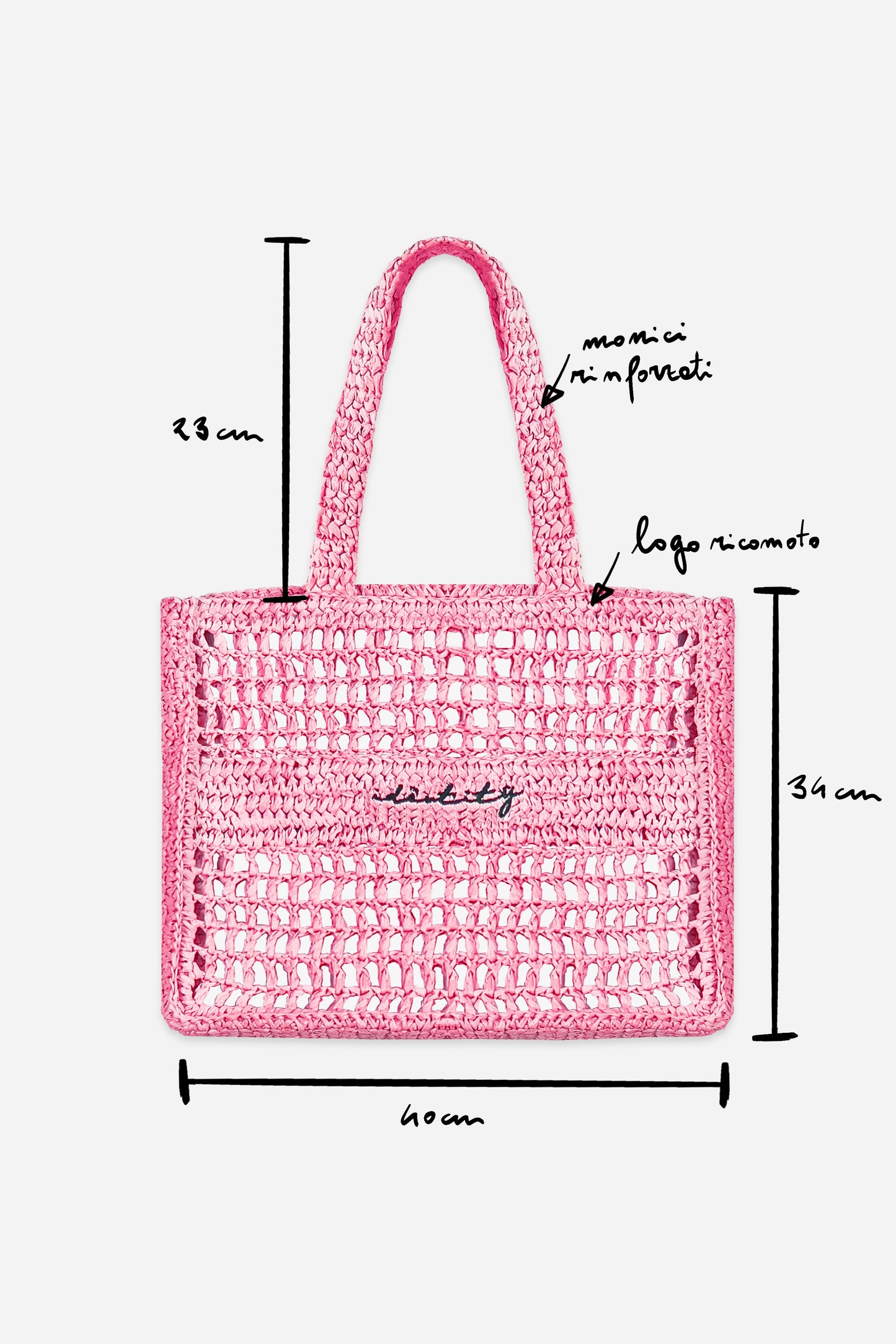 Rafia Shoulder Bag - Pink
