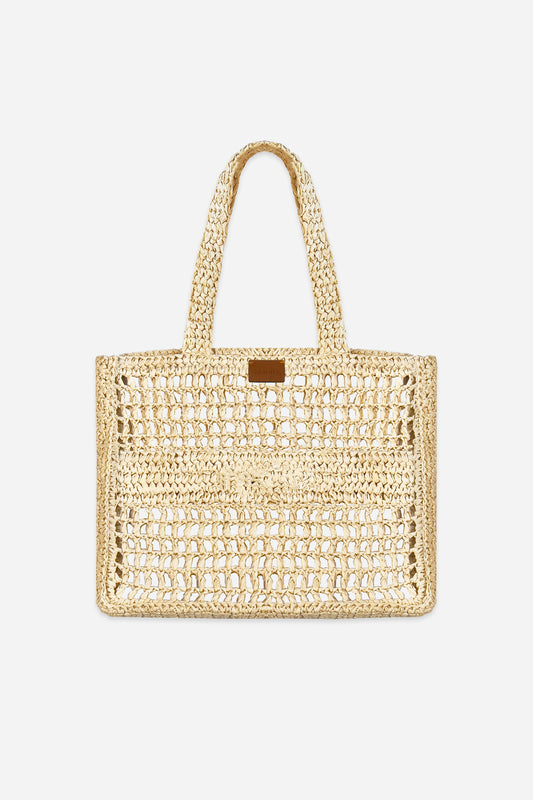 Borsa a Spalla in Rafia - Naturale