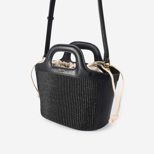 Borsa a Secchiello Sisal - Nero
