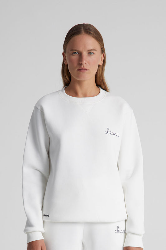 Felpa Girocollo Pesante - Bianco