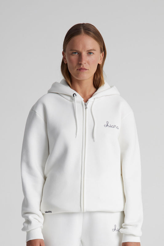 Heavyweight Zipper Hoodie - White