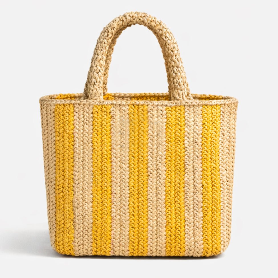 Borsa a Mano in Rafia - Righe gialle - IDENTITY