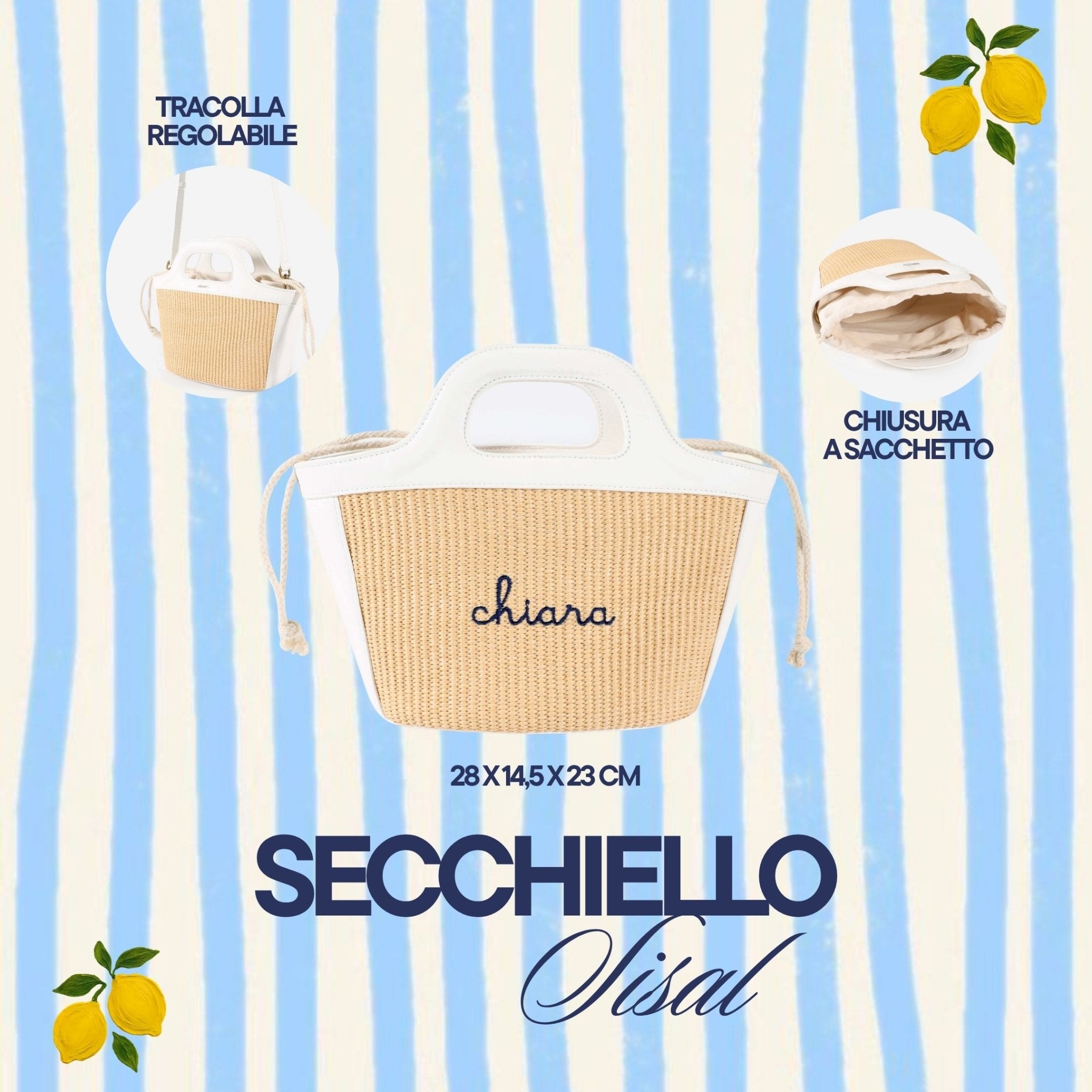 Borsa a Secchiello Sisal - Bianco - IDENTITY