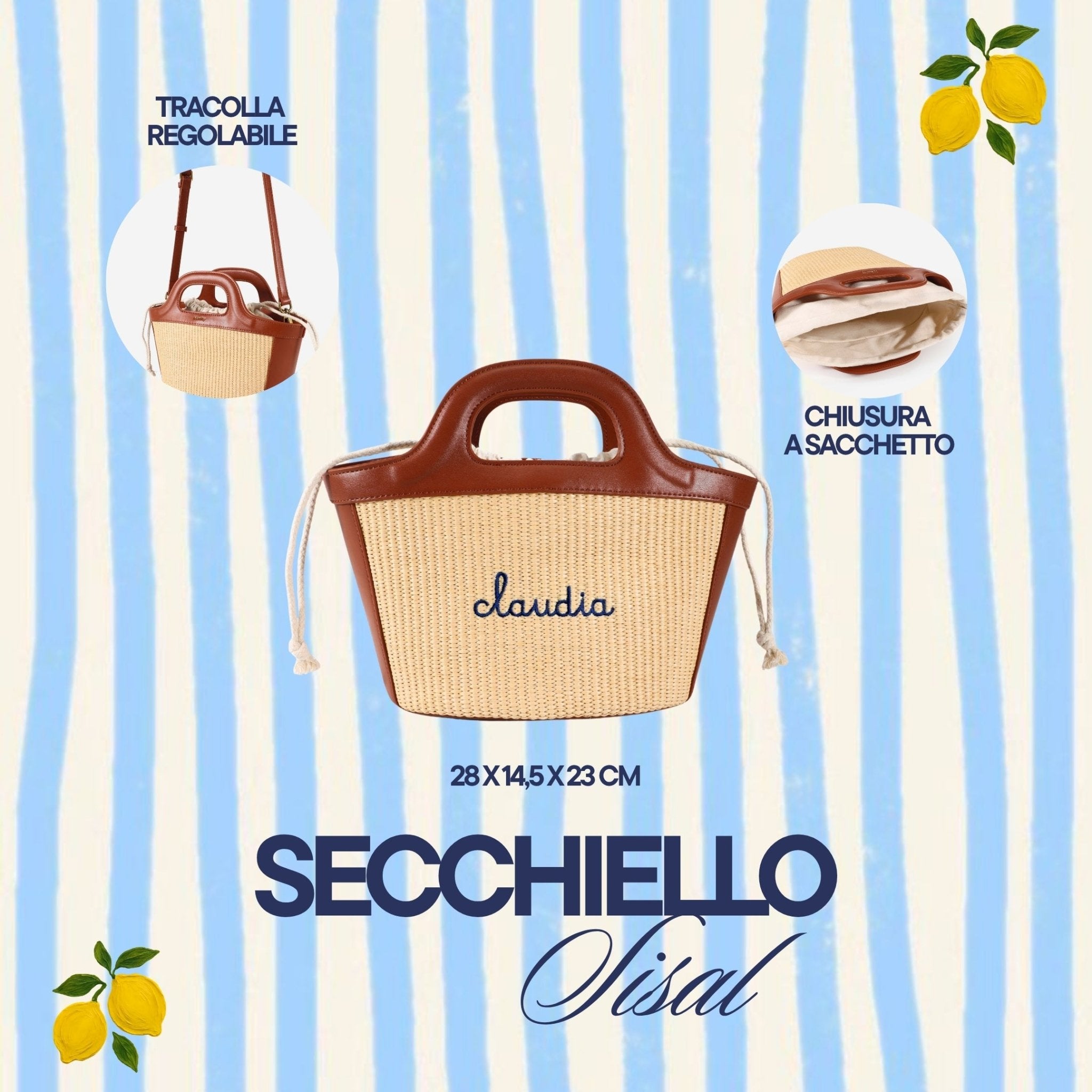 Borsa a Secchiello Sisal - Cuoio - IDENTITY