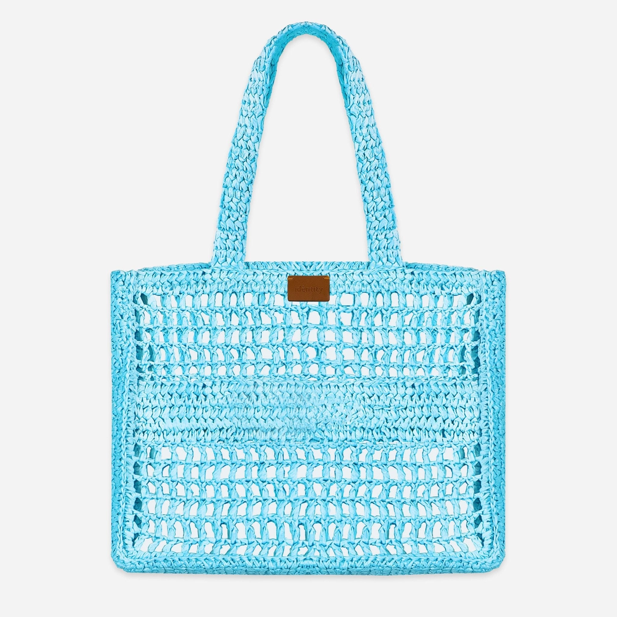 Borsa a Spalla in Rafia - Azzurro - IDENTITY