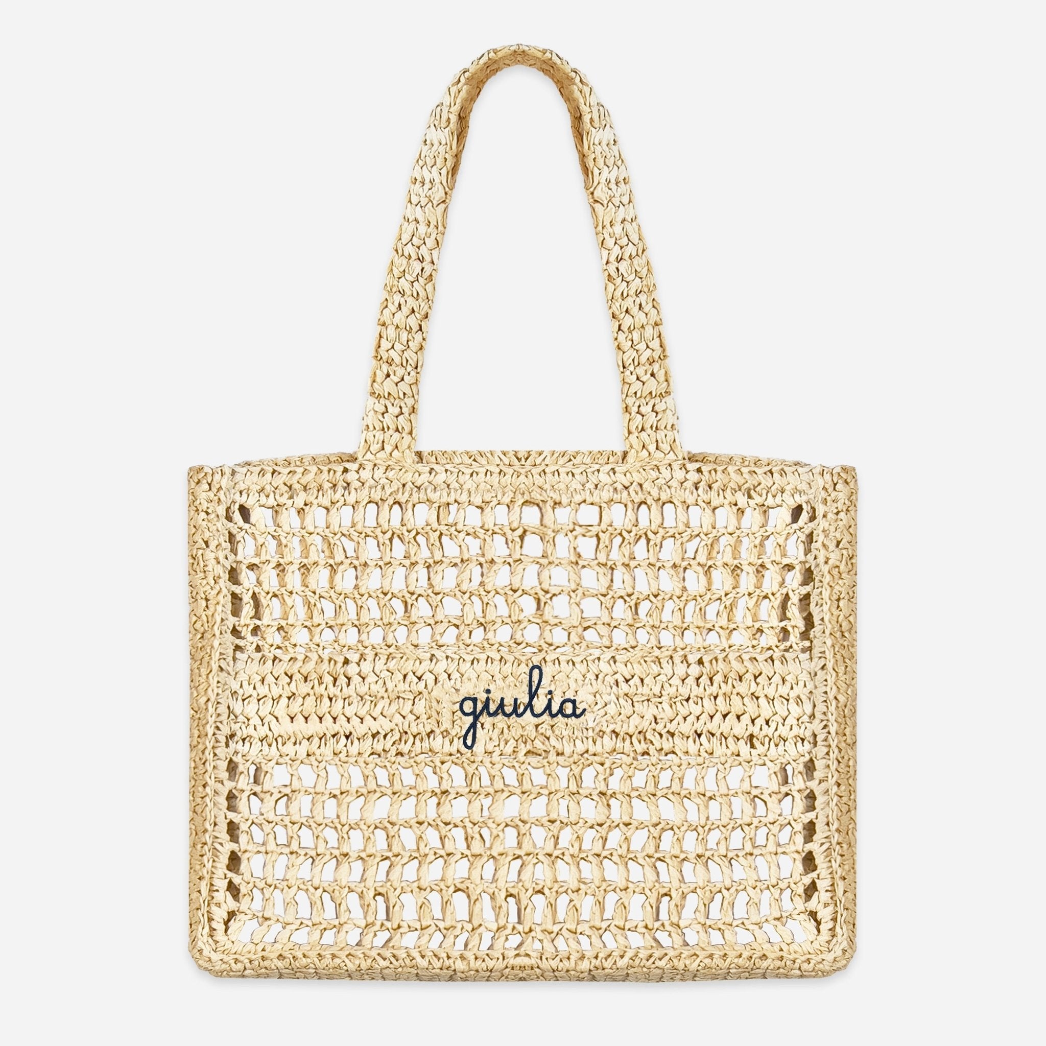 Borsa a Spalla in Rafia - Naturale - IDENTITY