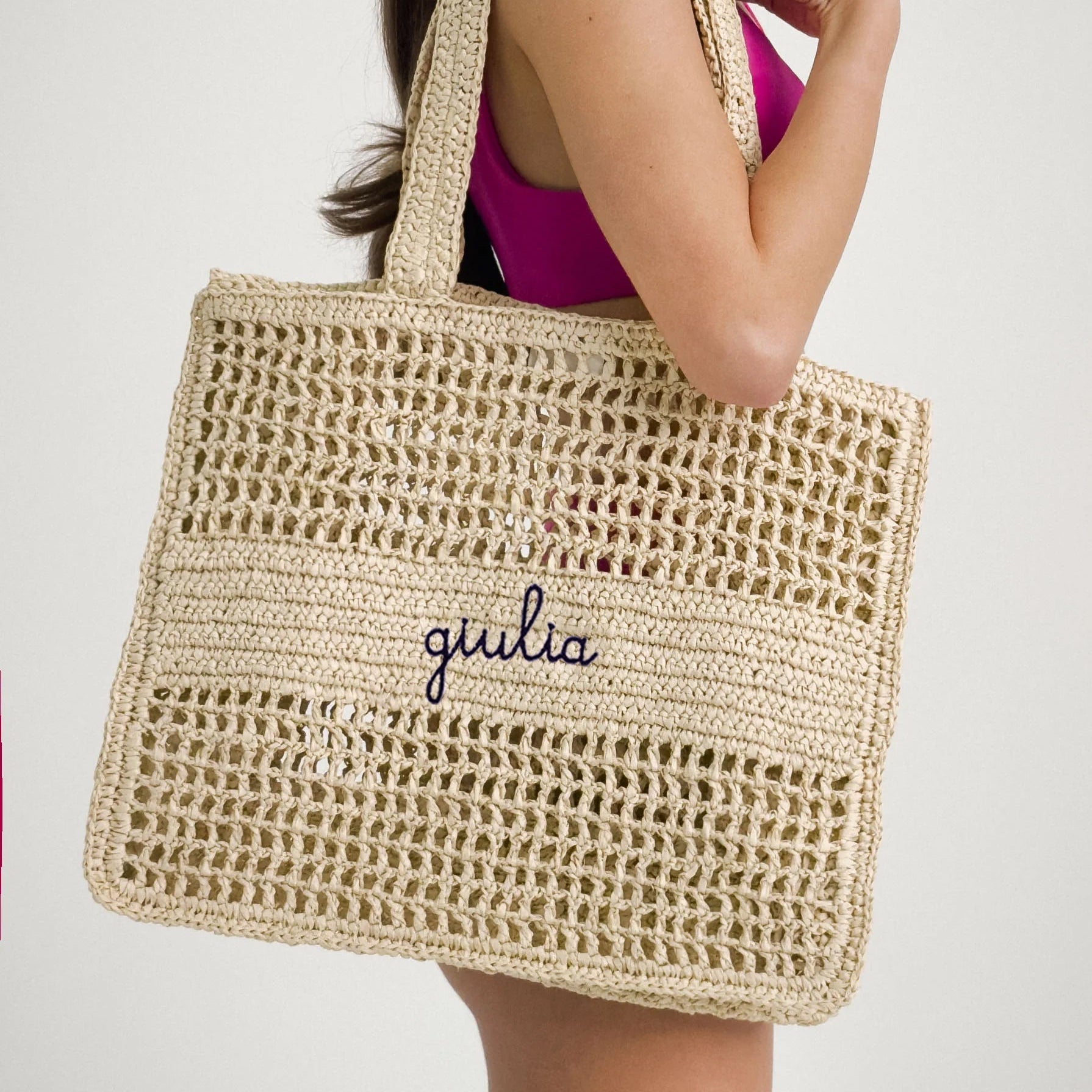 Borsa a Spalla in Rafia - Naturale - IDENTITY
