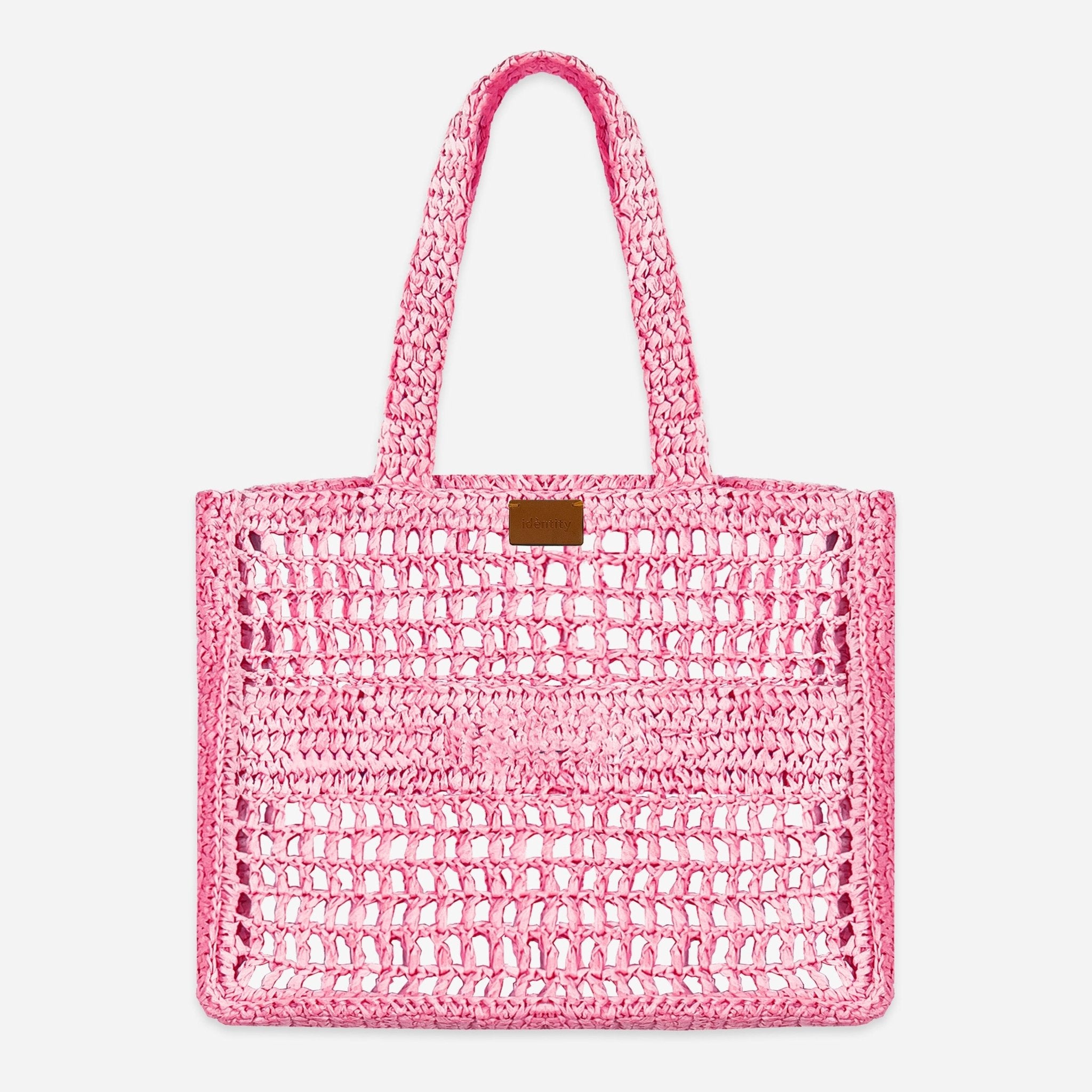 Borsa a Spalla in Rafia - Rosa - IDENTITY
