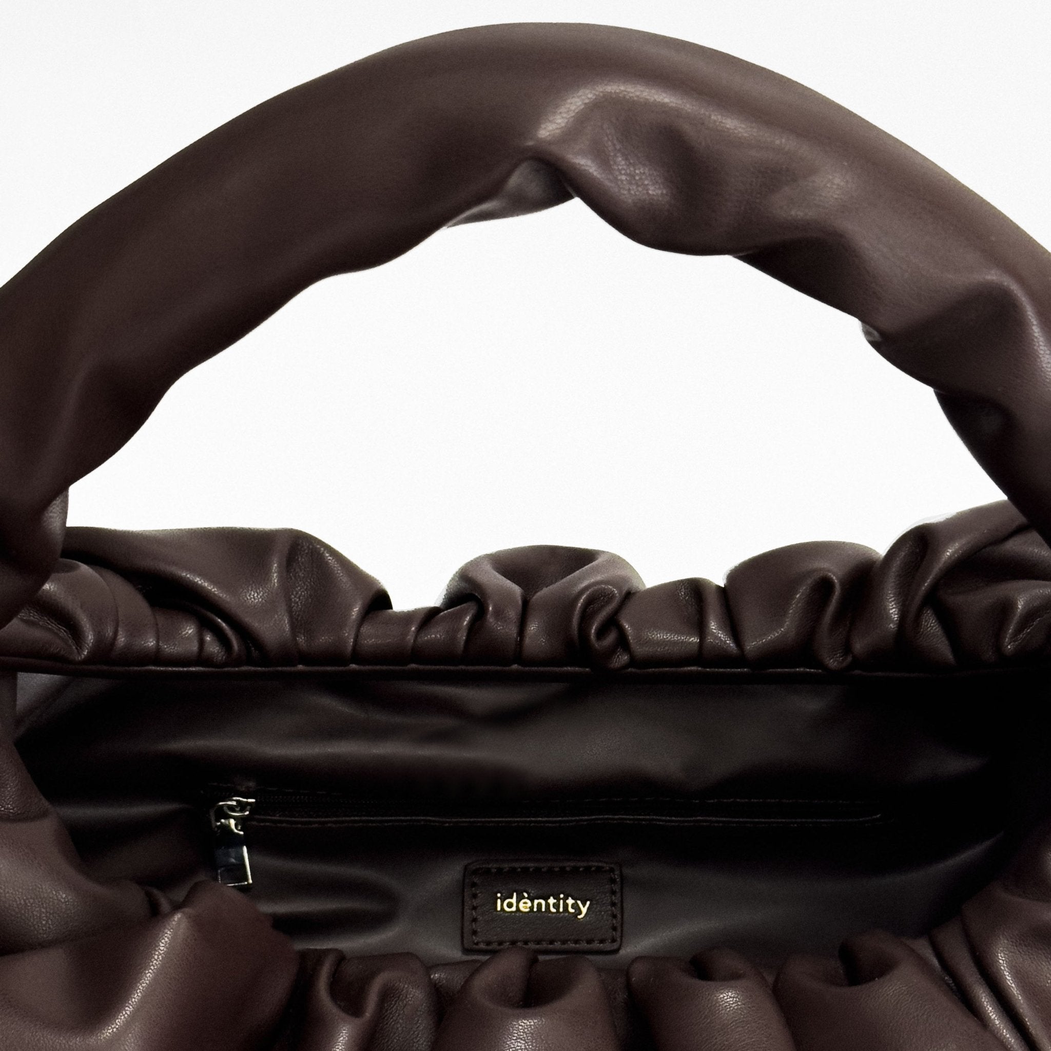 Borsa Hobo Arricciata - Caffè - IDENTITY