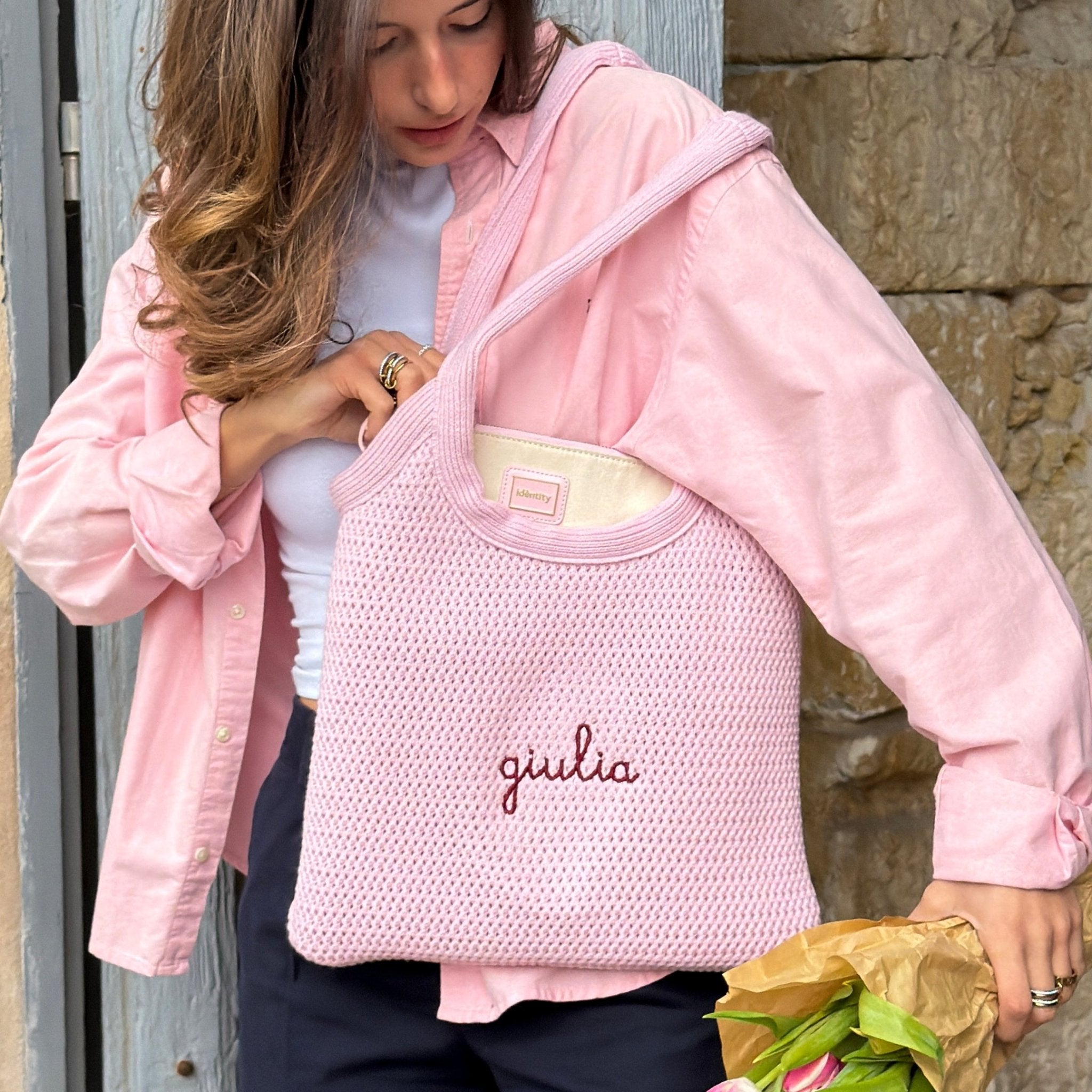 Borsa in Maglia - Rosa Pastello - IDENTITY