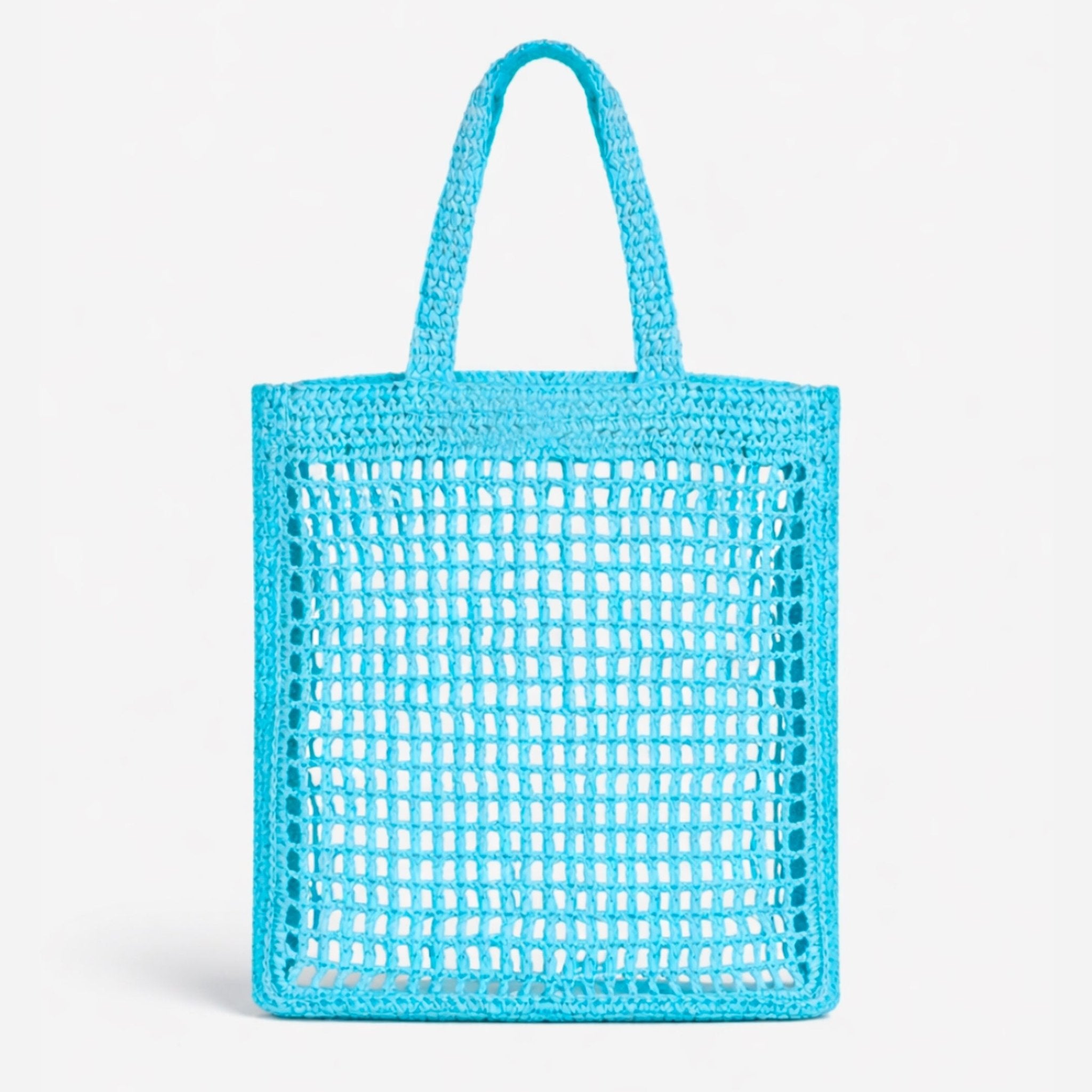 Borsa Tote in Rafia - Azzurro - IDENTITY