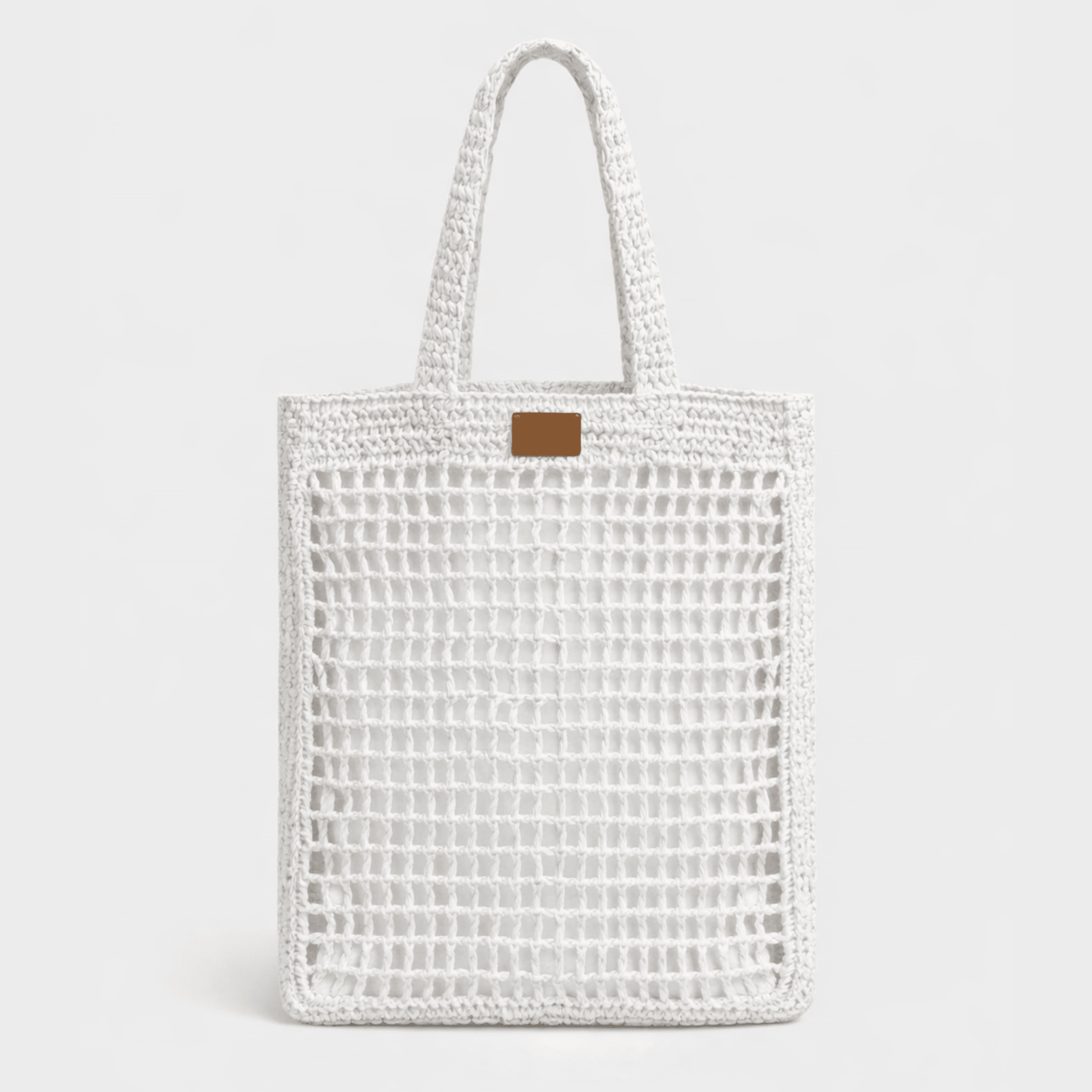 Borsa Tote in Rafia - Bianco - IDENTITY