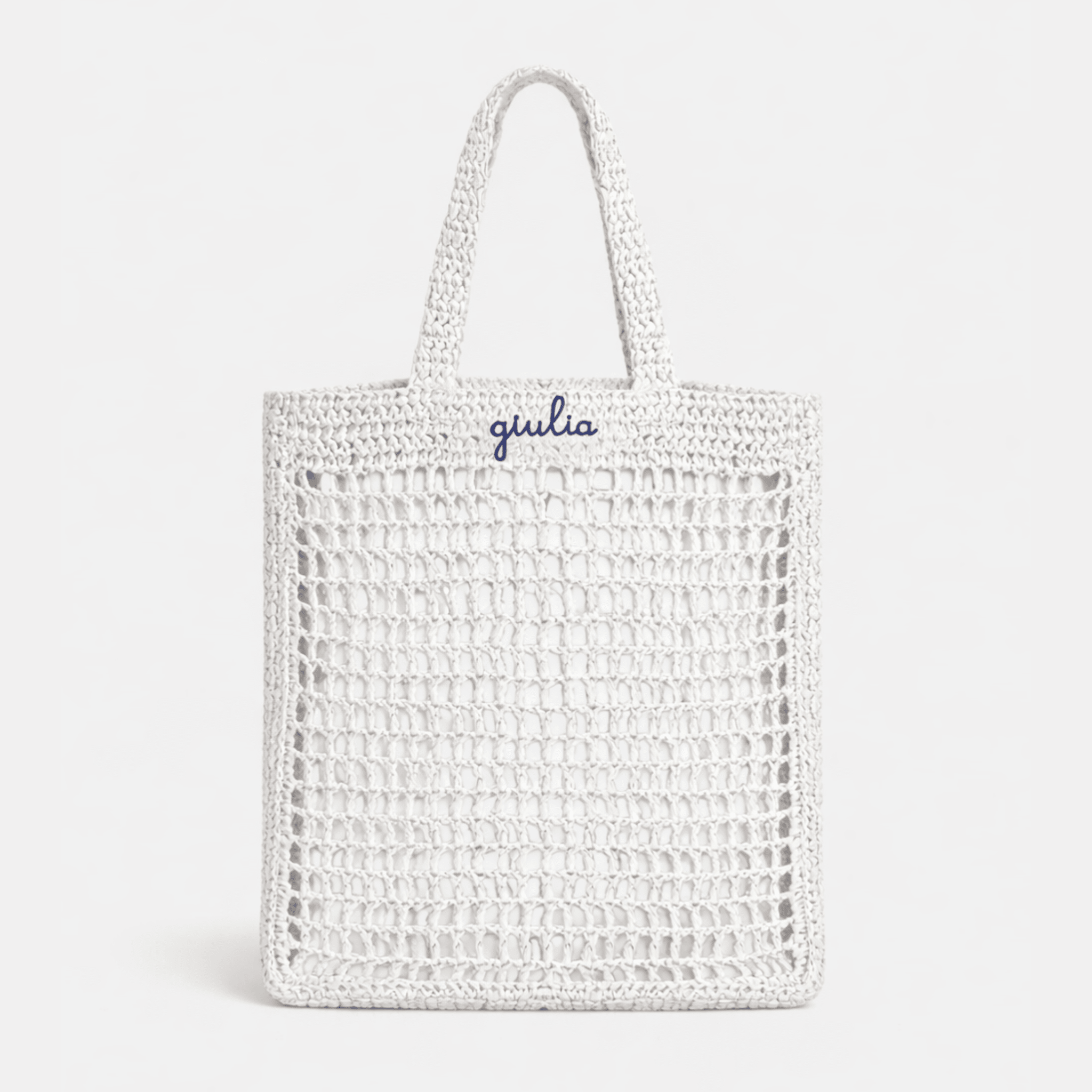 Borsa Tote in Rafia - Bianco - IDENTITY