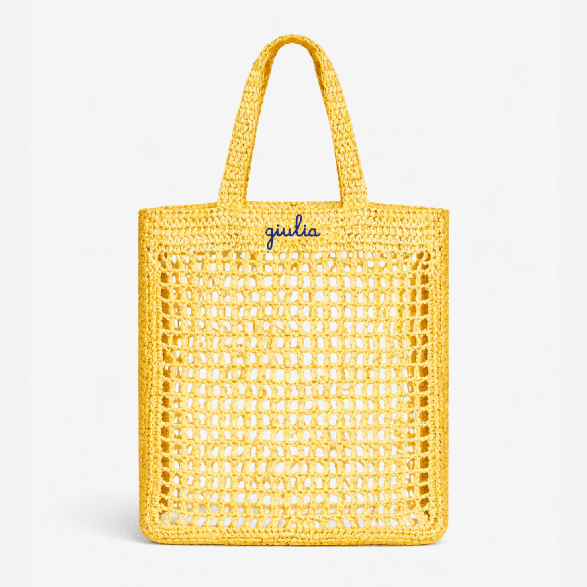 Borsa Tote in Rafia - Giallo - IDENTITY