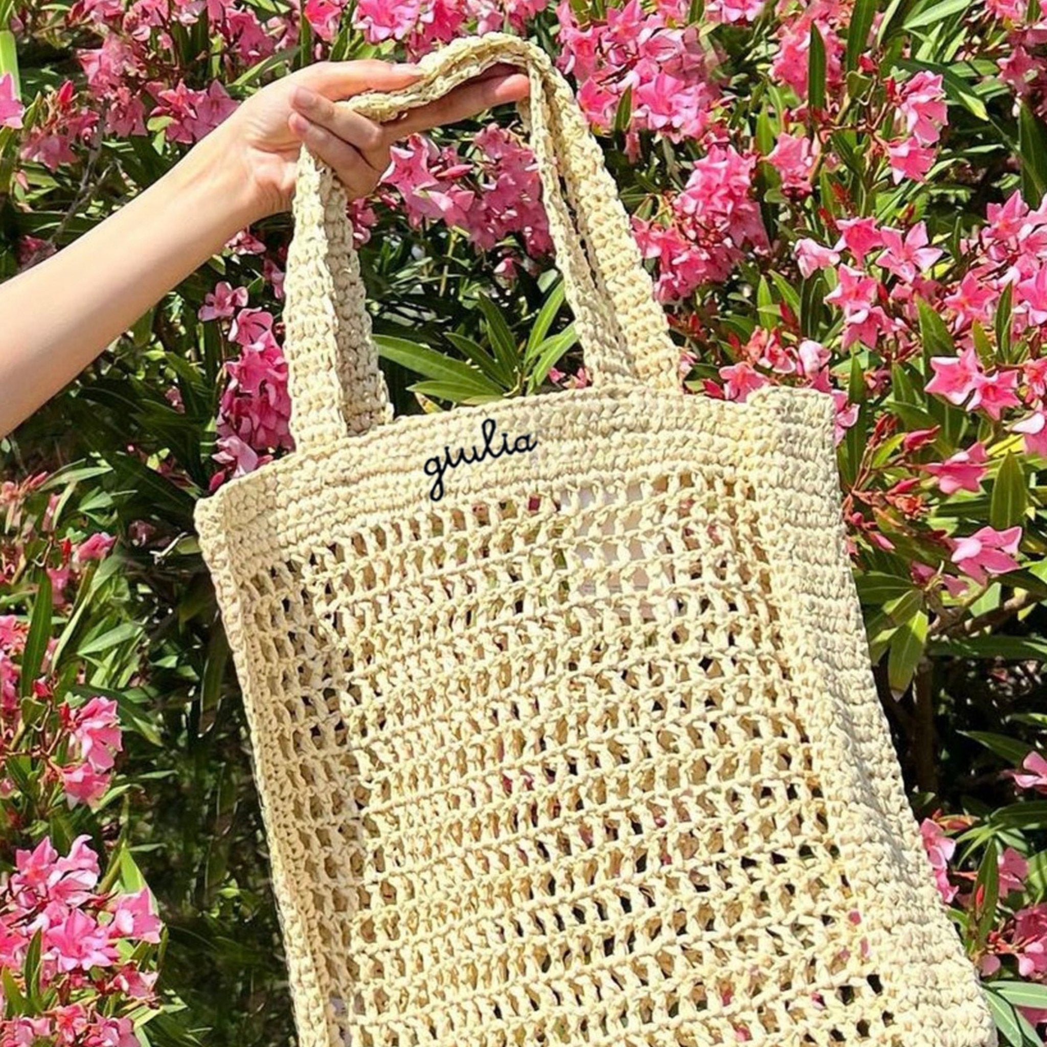 Borsa Tote in Rafia - Naturale - IDENTITY