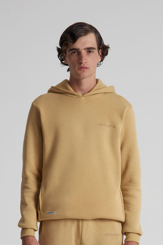 Felpa con Cappuccio Pesante - Cammello