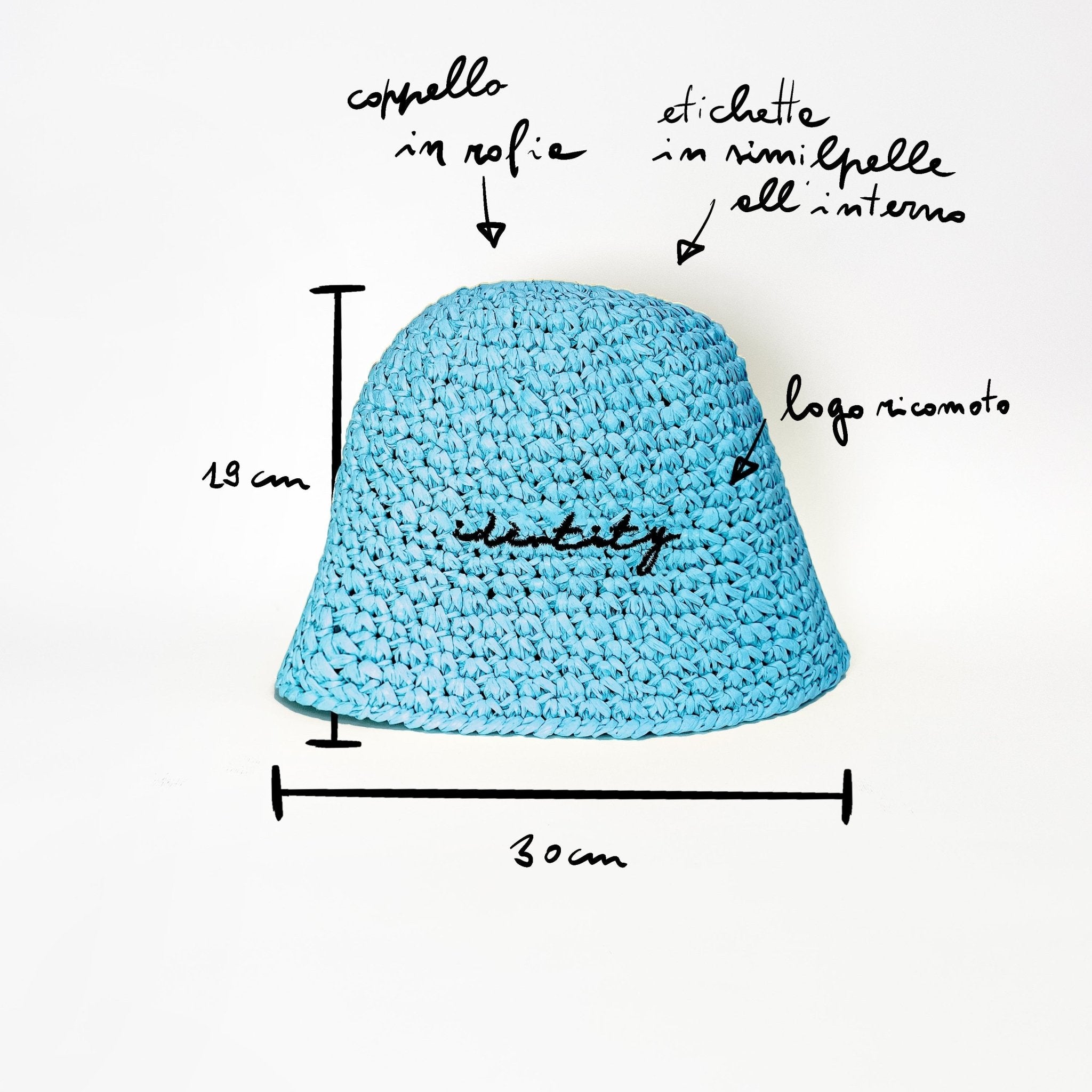 Cappello in Rafia - Azzurro - IDENTITY