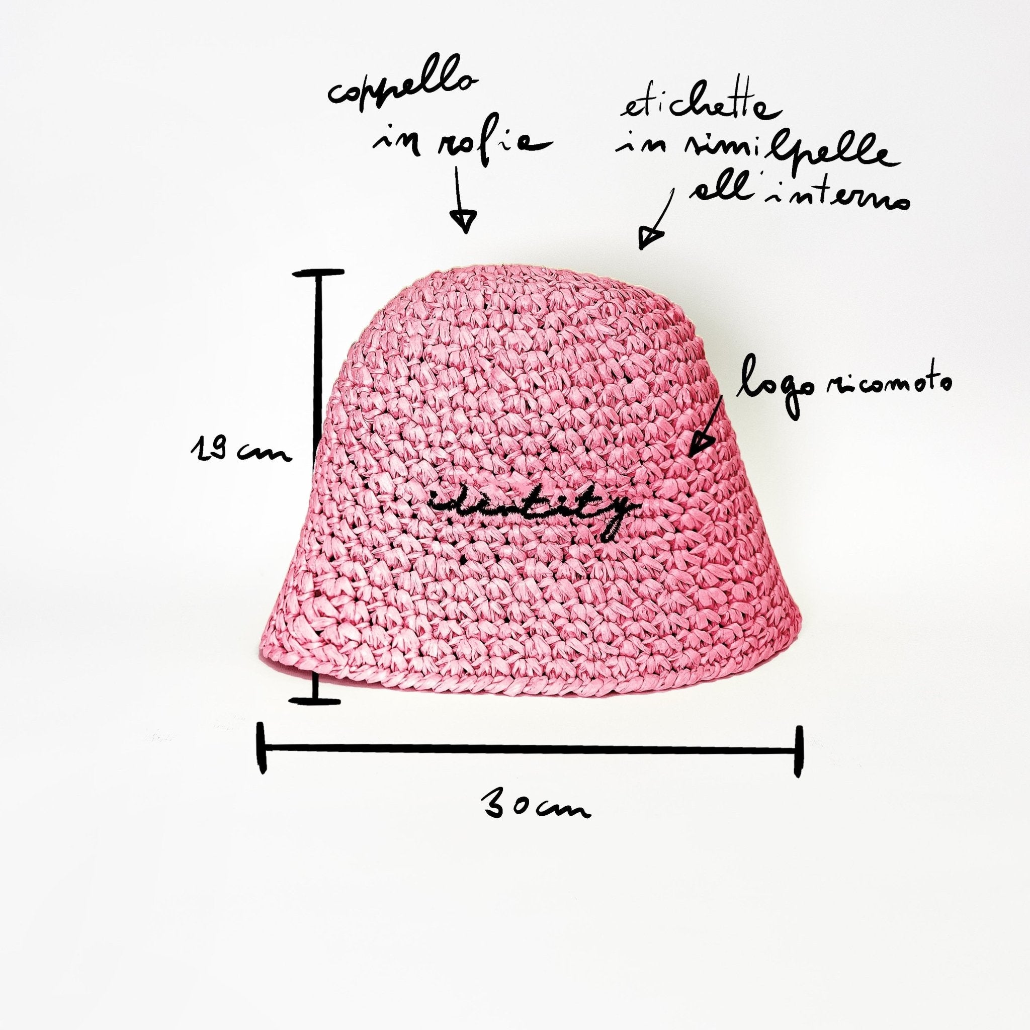 Cappello in Rafia - Rosa - IDENTITY