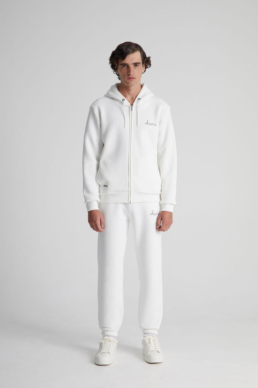 Heavyweight Zipper Hoodie - White