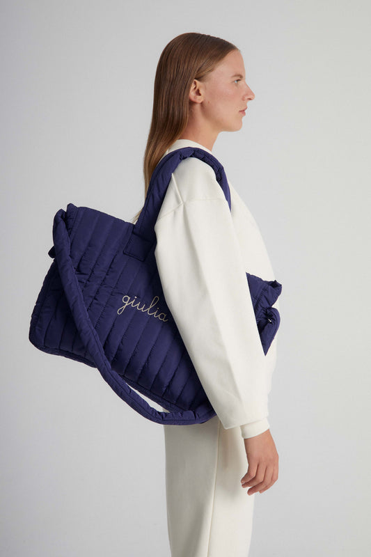 Borsa a Spalla Imbottita - Blu navy