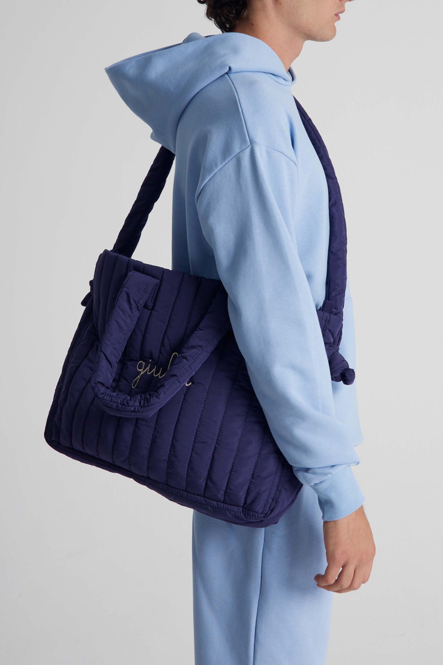 Padded Shoulder Bag - Navy